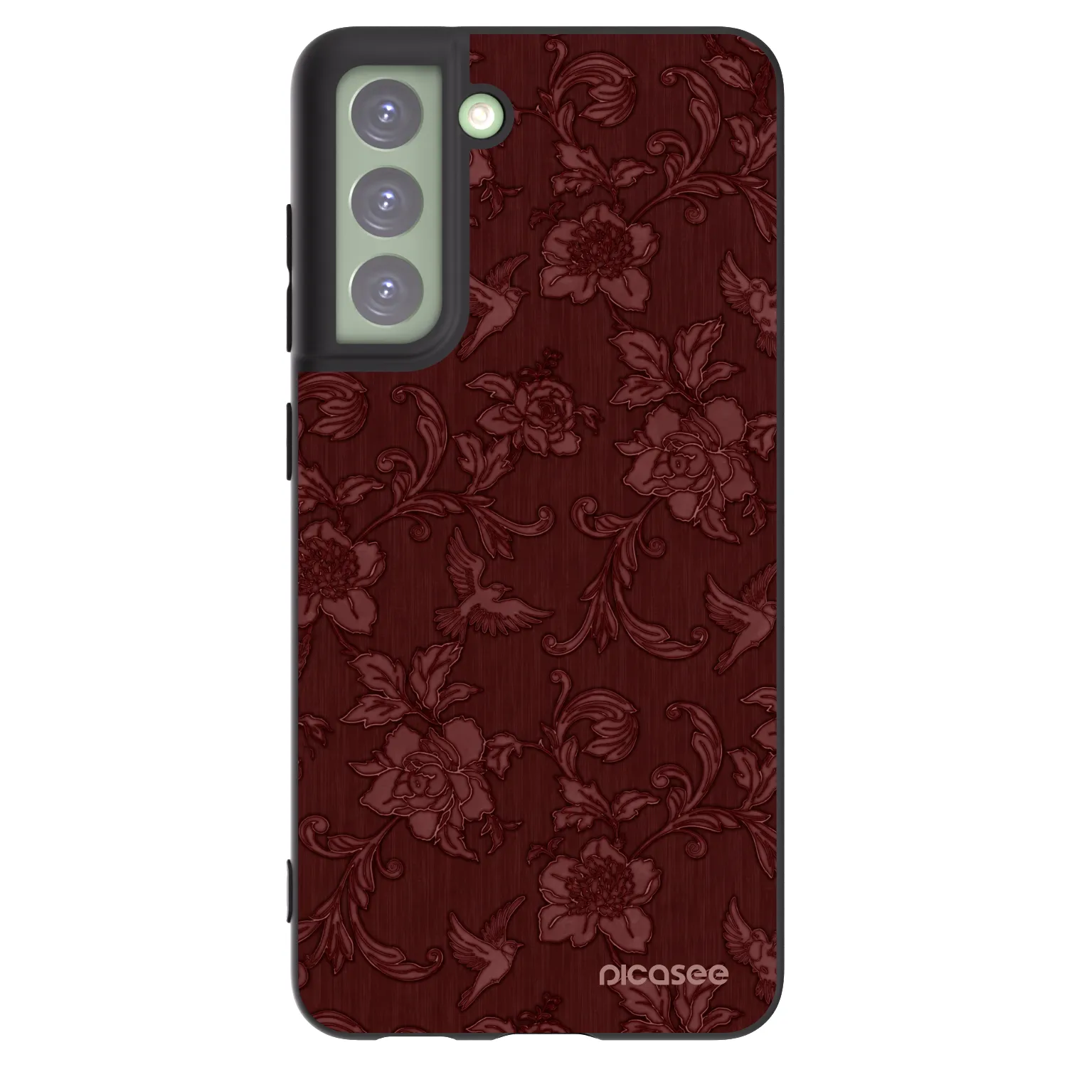 Picasee silikonový černý obal pro Samsung Galaxy S21 FE 5G - Red Elegance