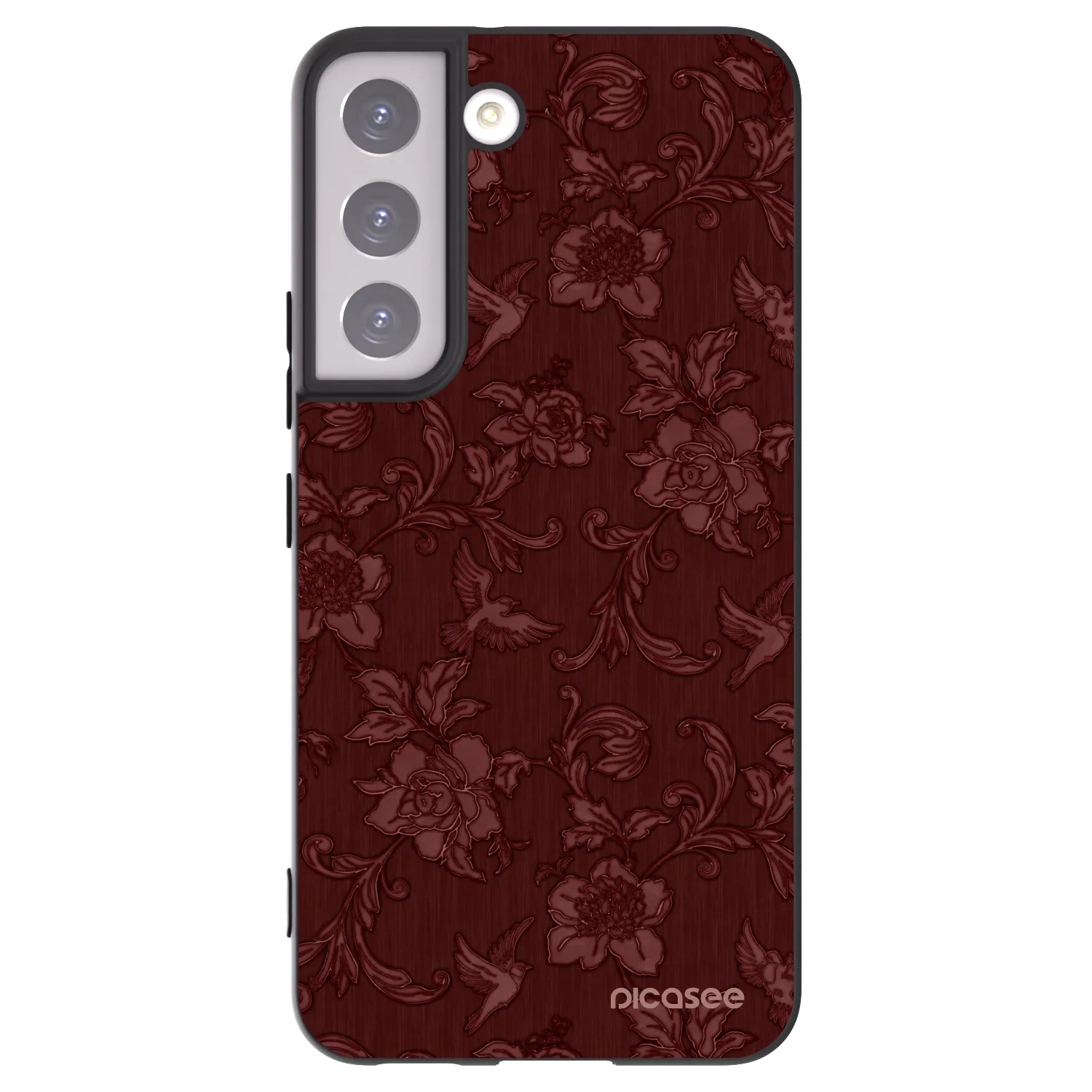 Picasee silikonový černý obal pro Samsung Galaxy S22 5G - Red Elegance