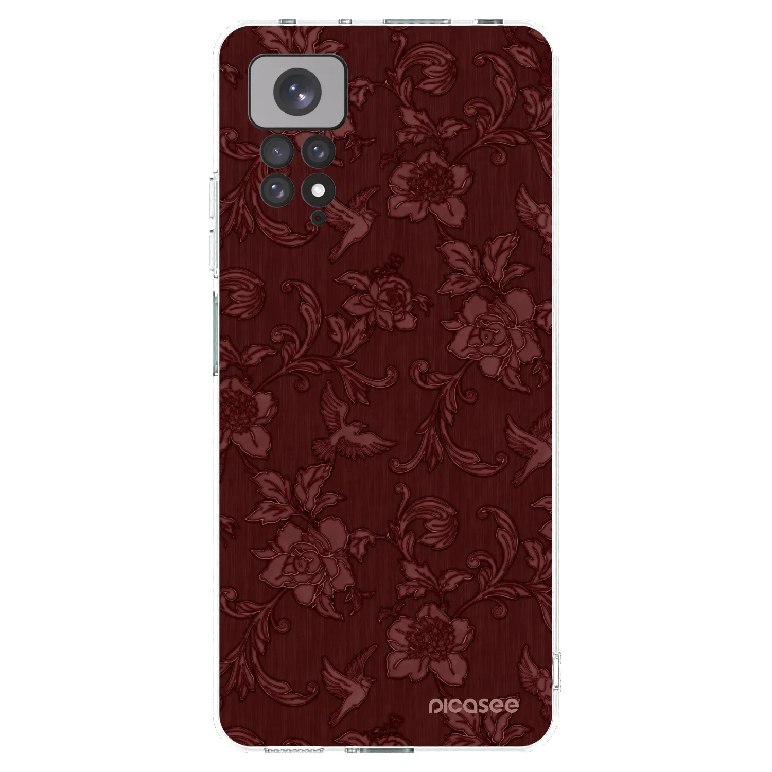 Picasee silikonový průhledný obal pro Xiaomi Redmi Note 11 - Red Elegance