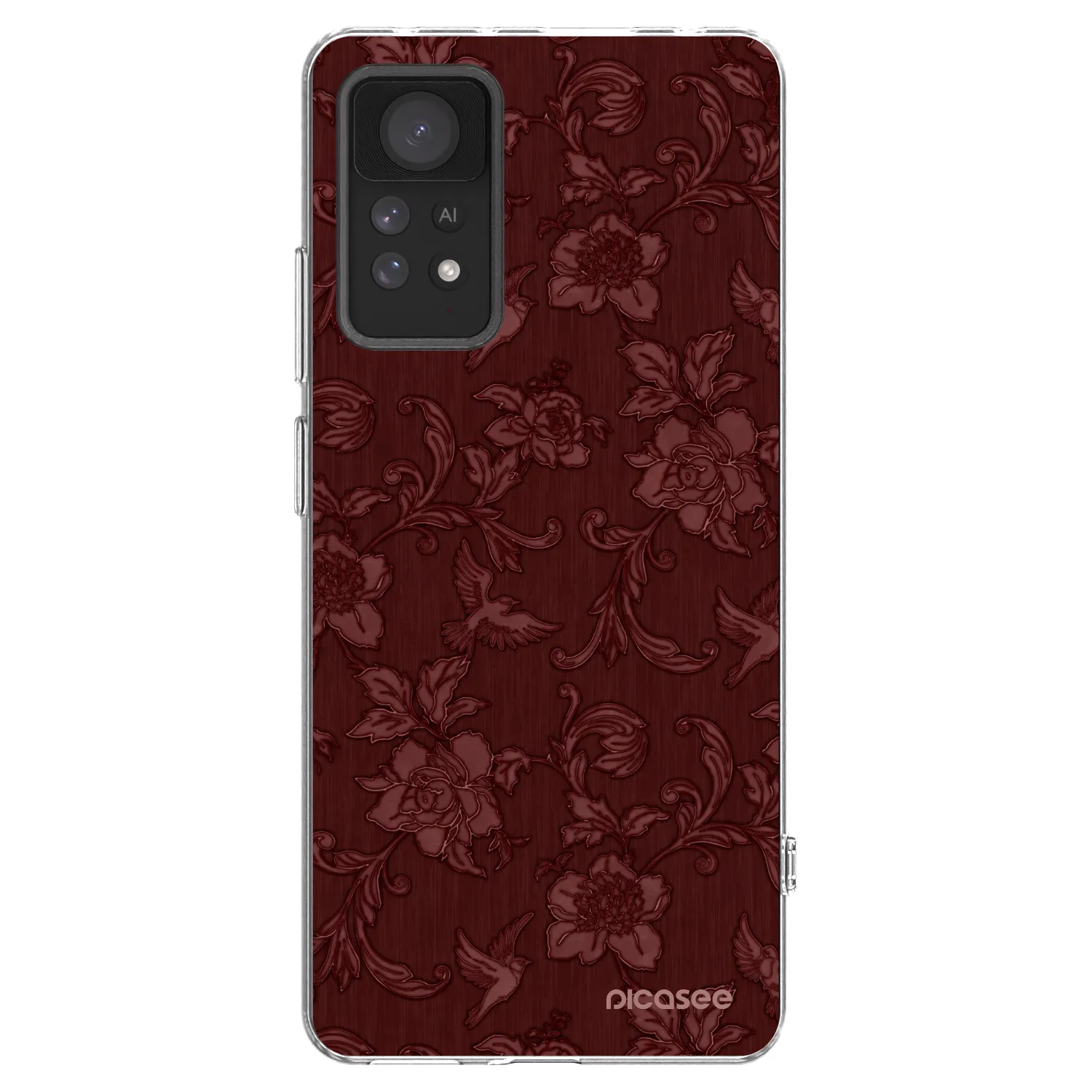 Picasee silikonový průhledný obal pro Xiaomi Redmi Note 11 Pro - Red Elegance