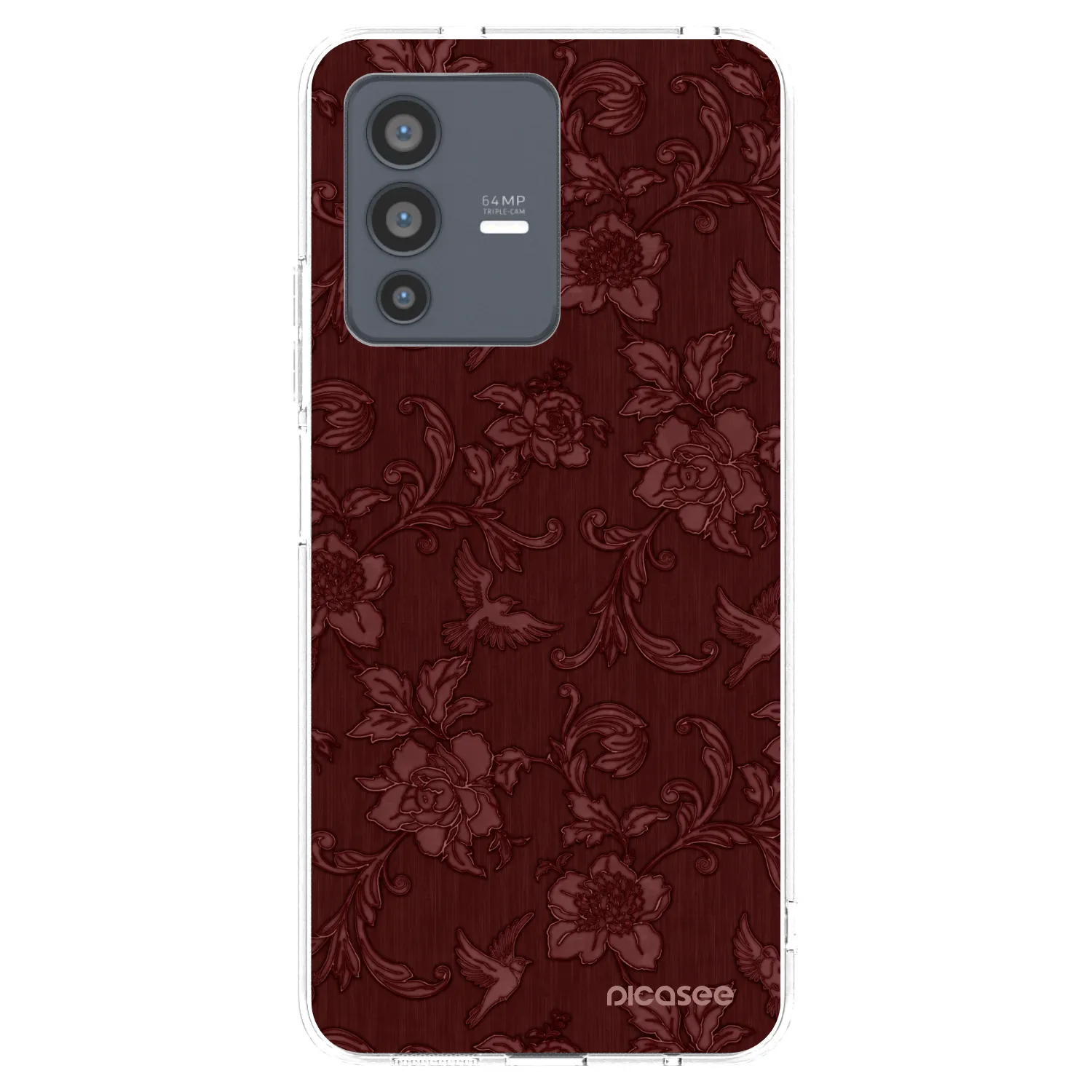 Picasee silikonový průhledný obal pro Vivo V23 5G - Red Elegance