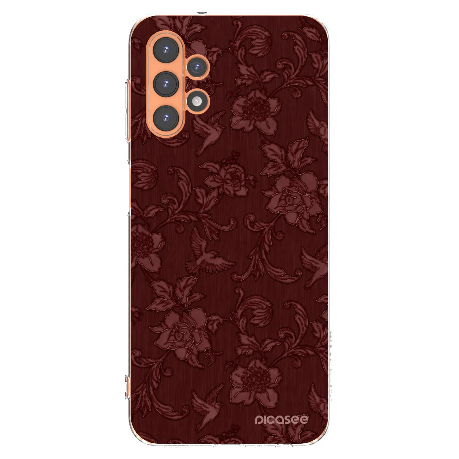 Picasee silikonový průhledný obal pro Samsung Galaxy A13 4G A135 - Red Elegance