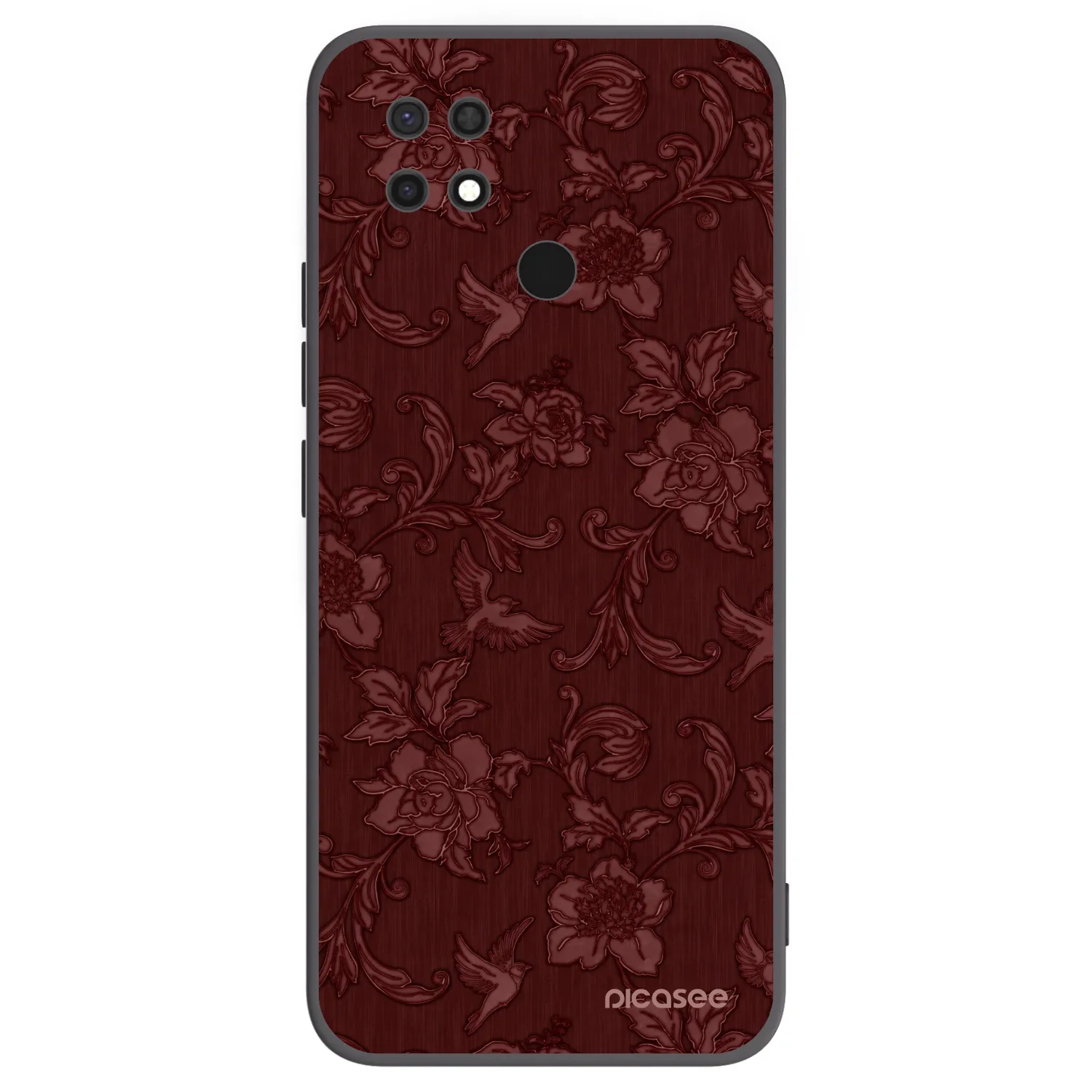Picasee silikonový černý obal pro Xiaomi Redmi 10C - Red Elegance