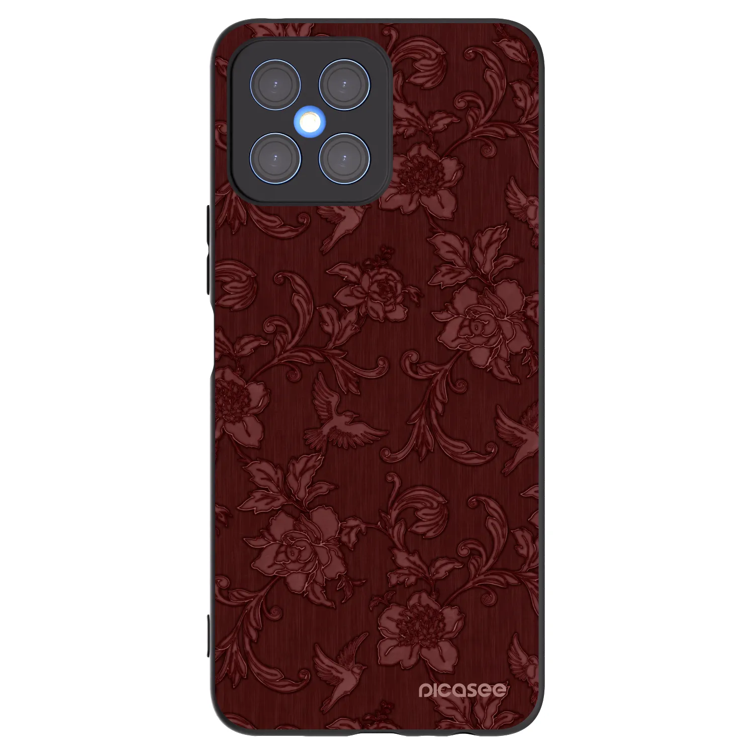 Picasee silikonový černý obal pro Honor X8 4G - Red Elegance