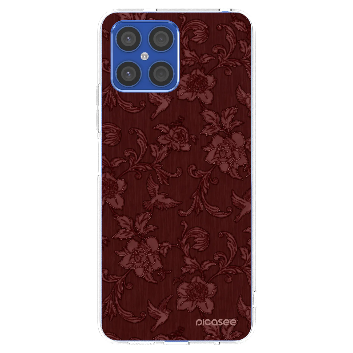 Picasee silikonový průhledný obal pro Honor X8 4G - Red Elegance