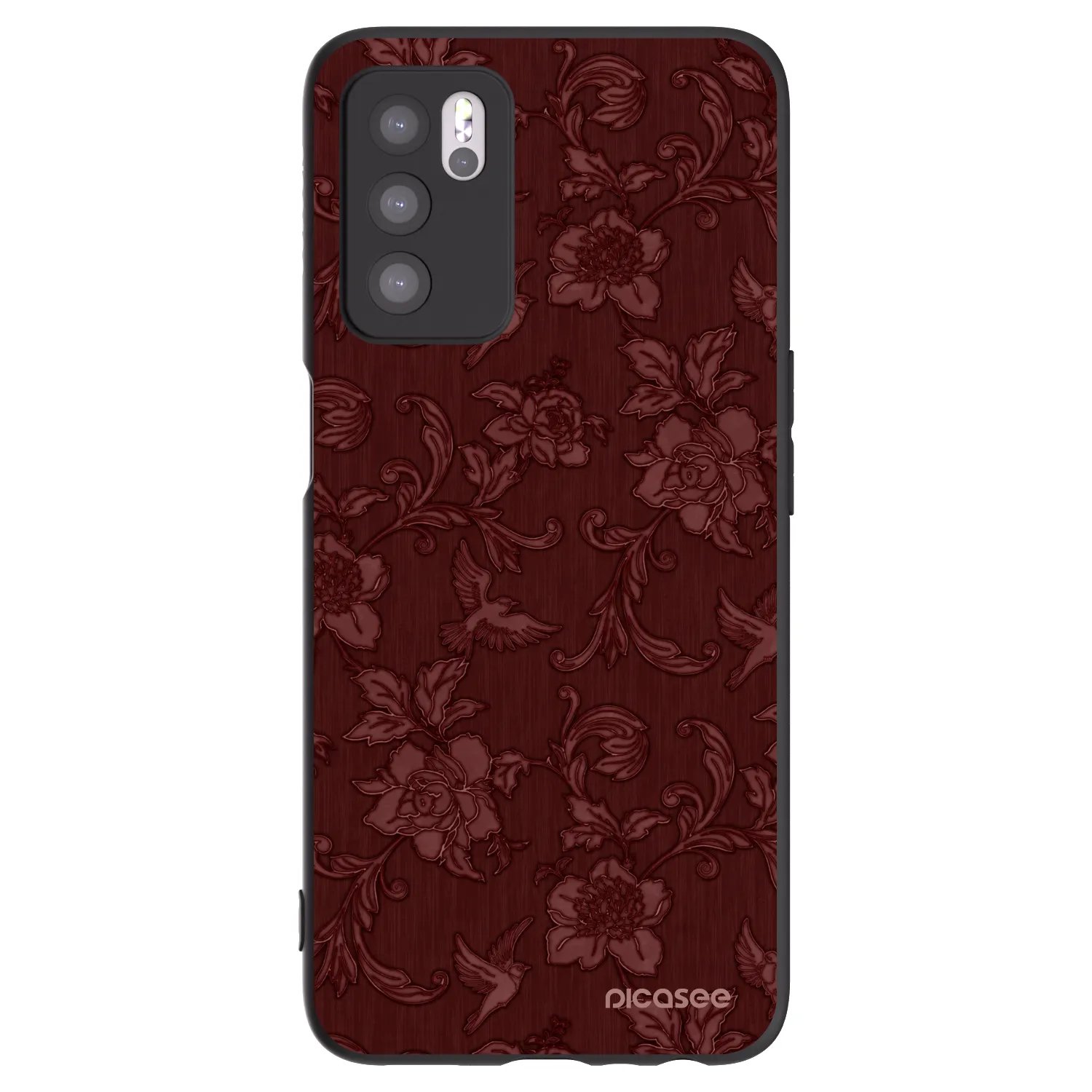 Picasee silikonový černý obal pro OPPO A16 - Red Elegance