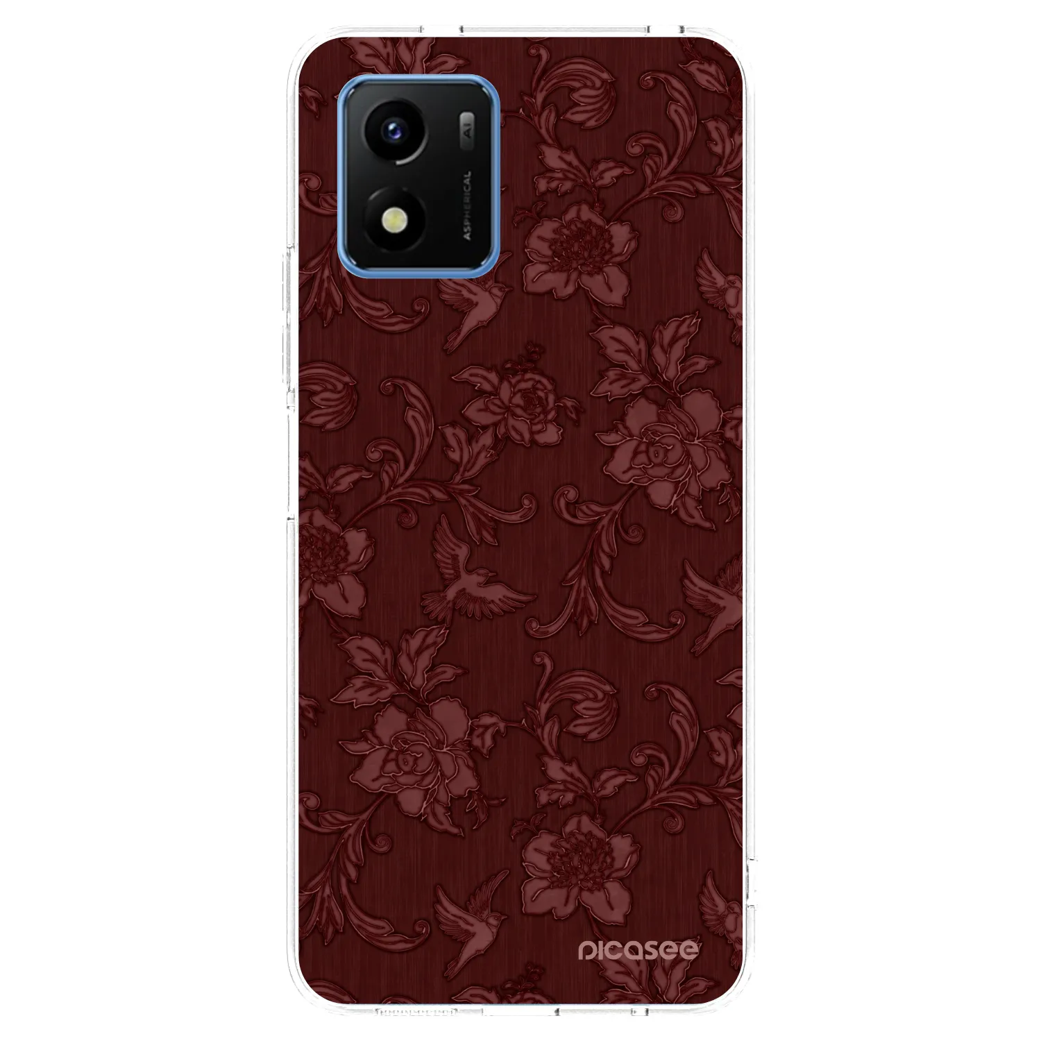 Picasee silikonový průhledný obal pro Vivo Y01 - Red Elegance