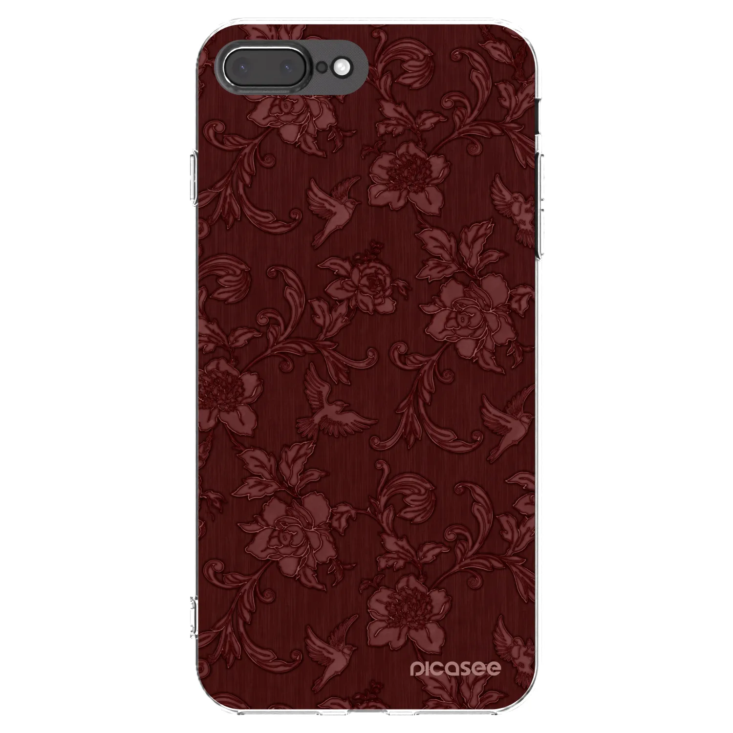 Picasee silikonový průhledný obal pro Apple iPhone 8 Plus - Red Elegance