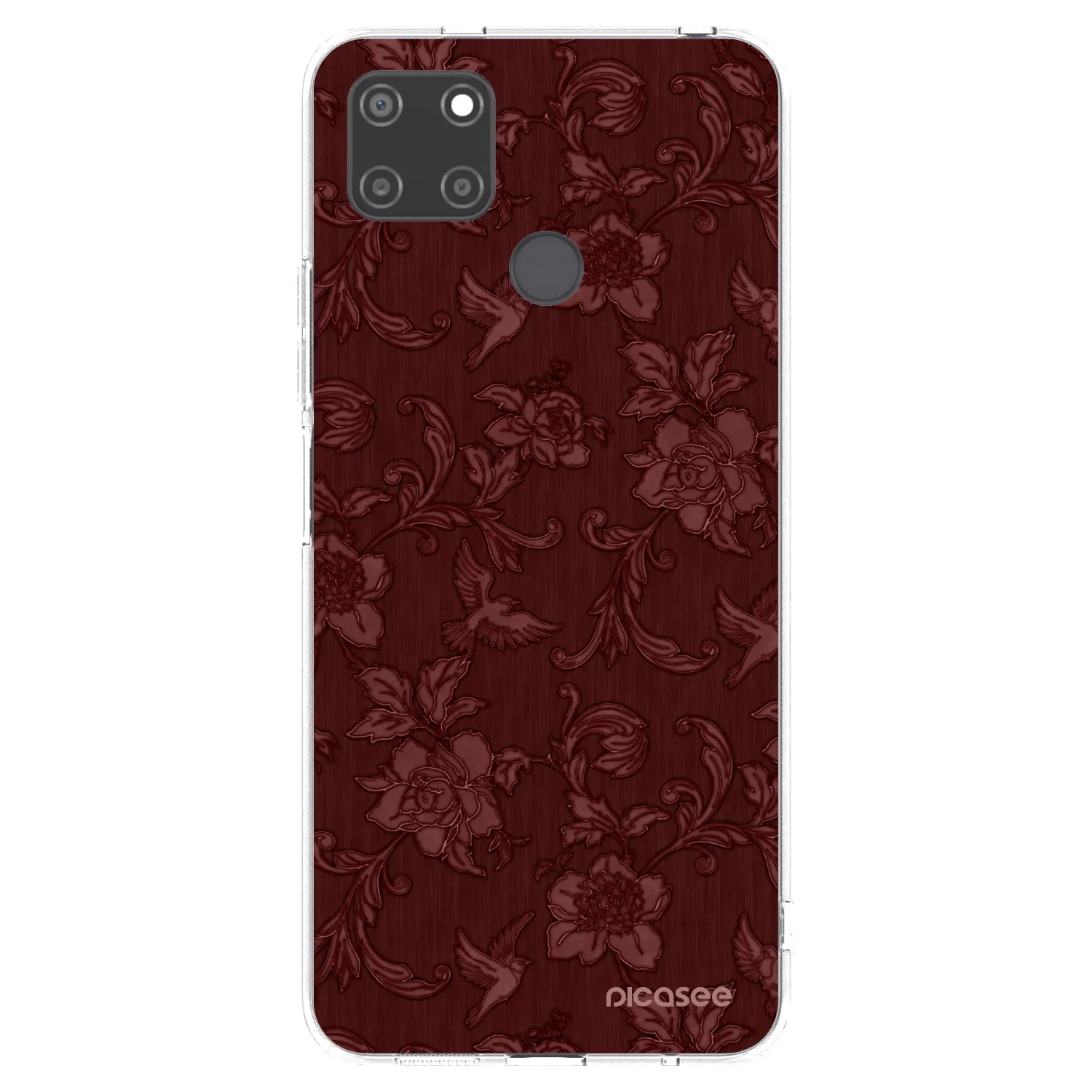 Picasee silikonový průhledný obal pro Realme C21Y - Red Elegance