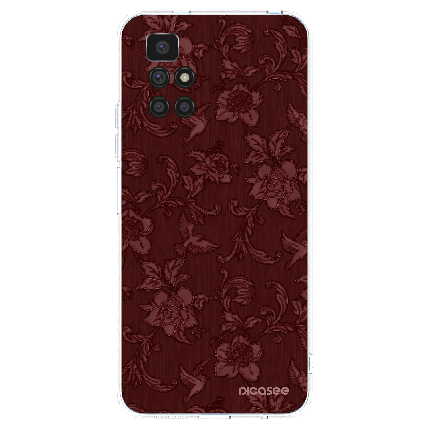 Picasee silikonový průhledný obal pro Xiaomi Redmi 10 (2022) - Red Elegance
