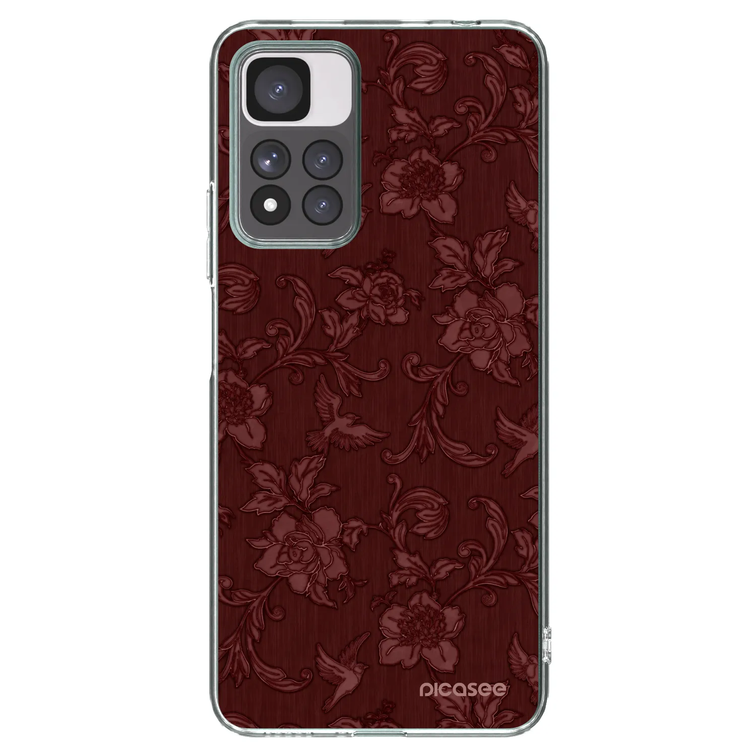 Picasee silikonový průhledný obal pro Xiaomi Redmi Note 11 Pro+ 5G - Red Elegance