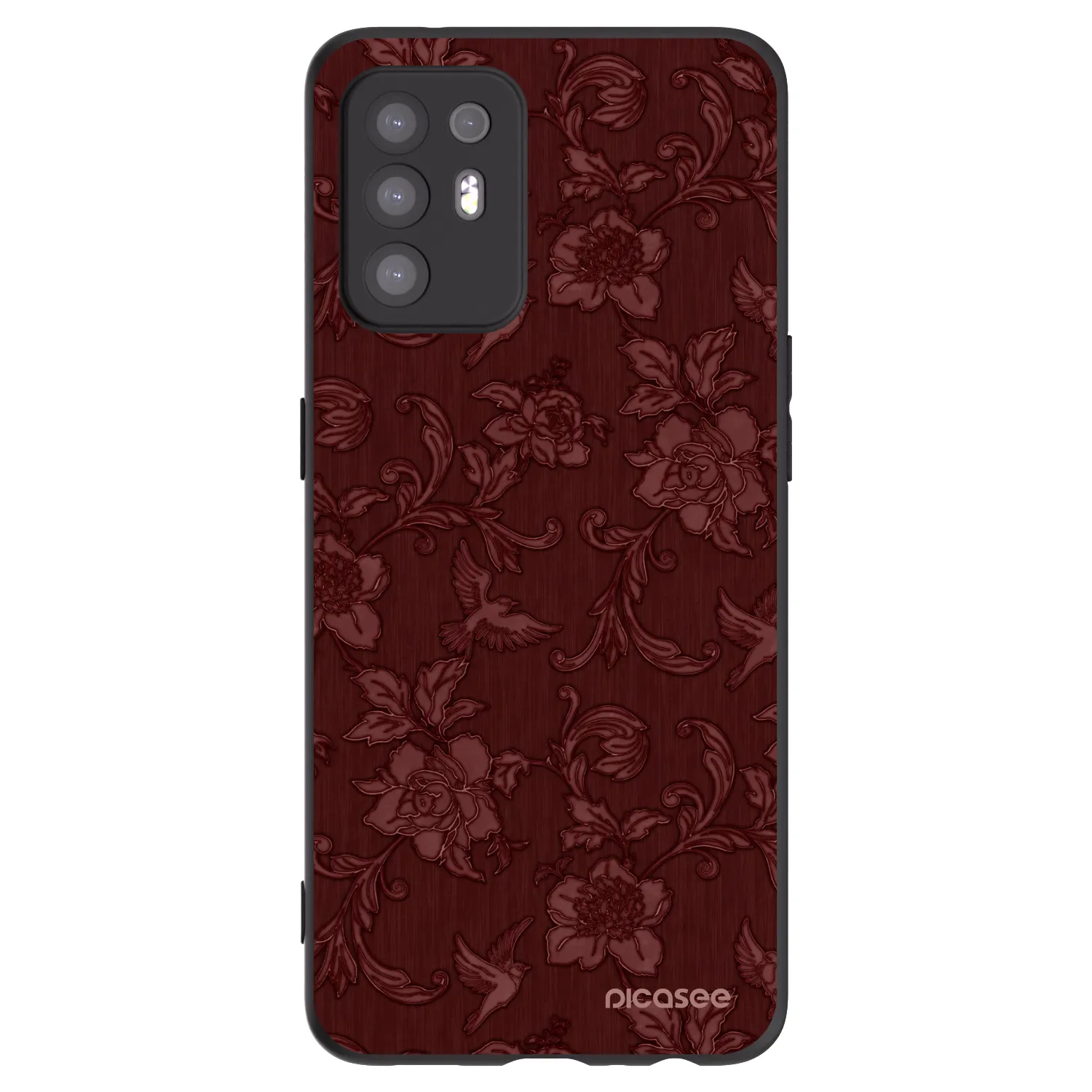 Picasee silikonový černý obal pro OPPO A94 5G - Red Elegance