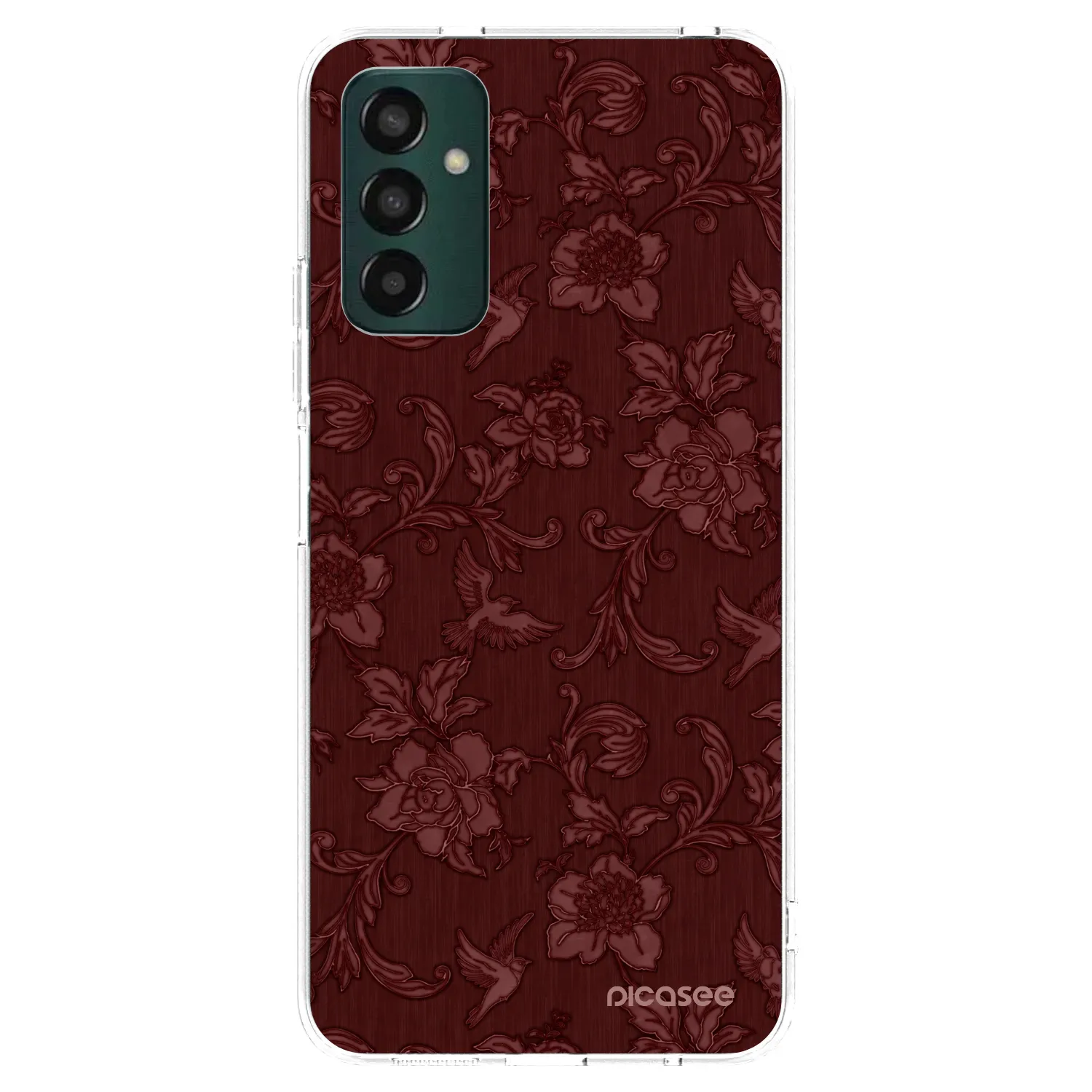 Picasee silikonový průhledný obal pro Samsung Galaxy M23 5G - Red Elegance