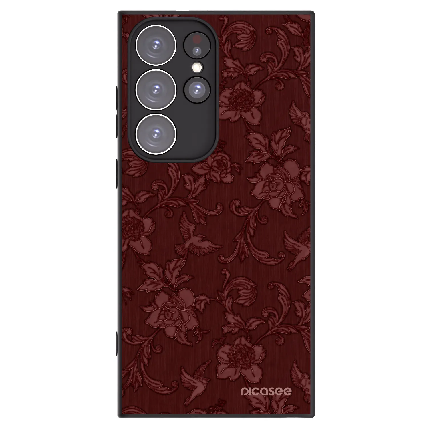 Picasee silikonový černý obal pro Samsung Galaxy S23 Ultra 5G - Red Elegance