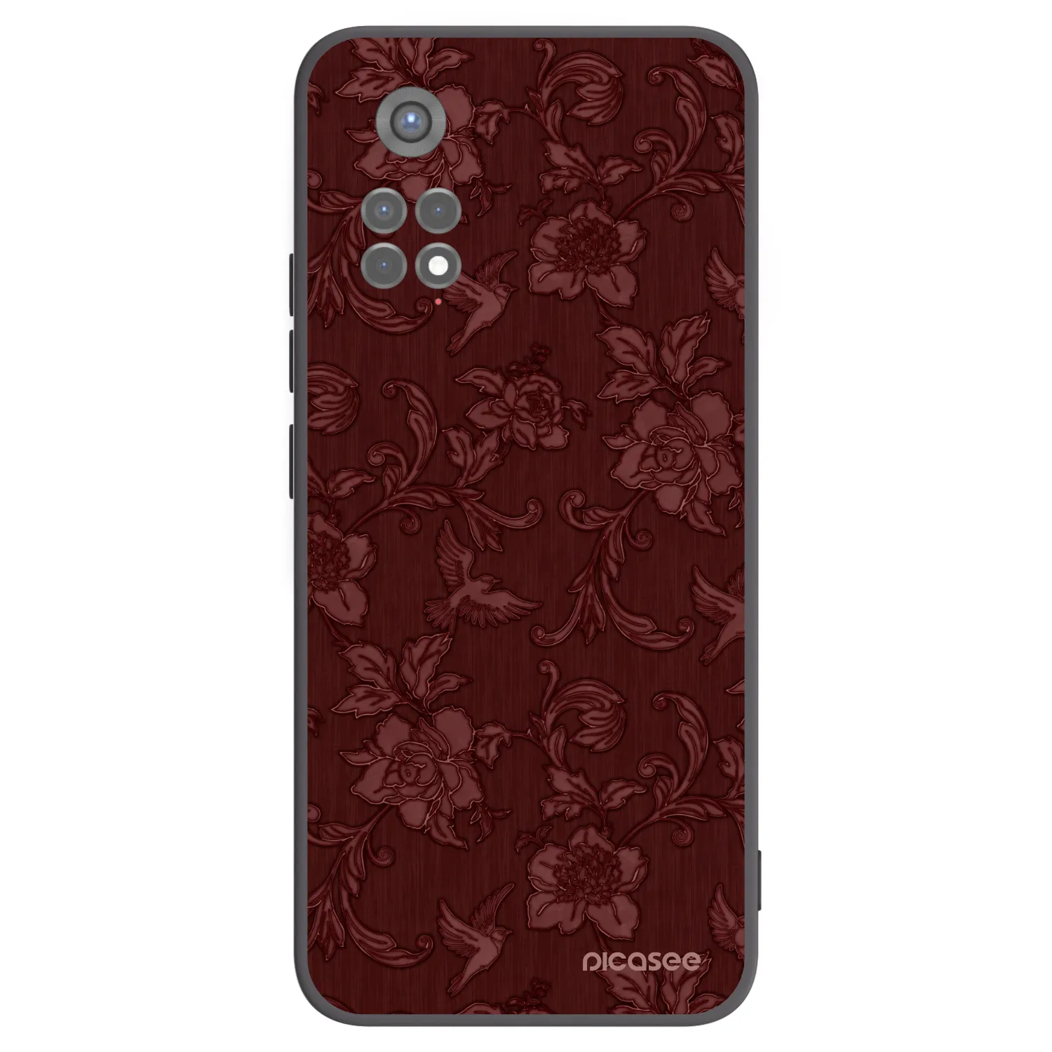 Picasee silikonový černý obal pro Xiaomi Redmi Note 11S 5G - Red Elegance