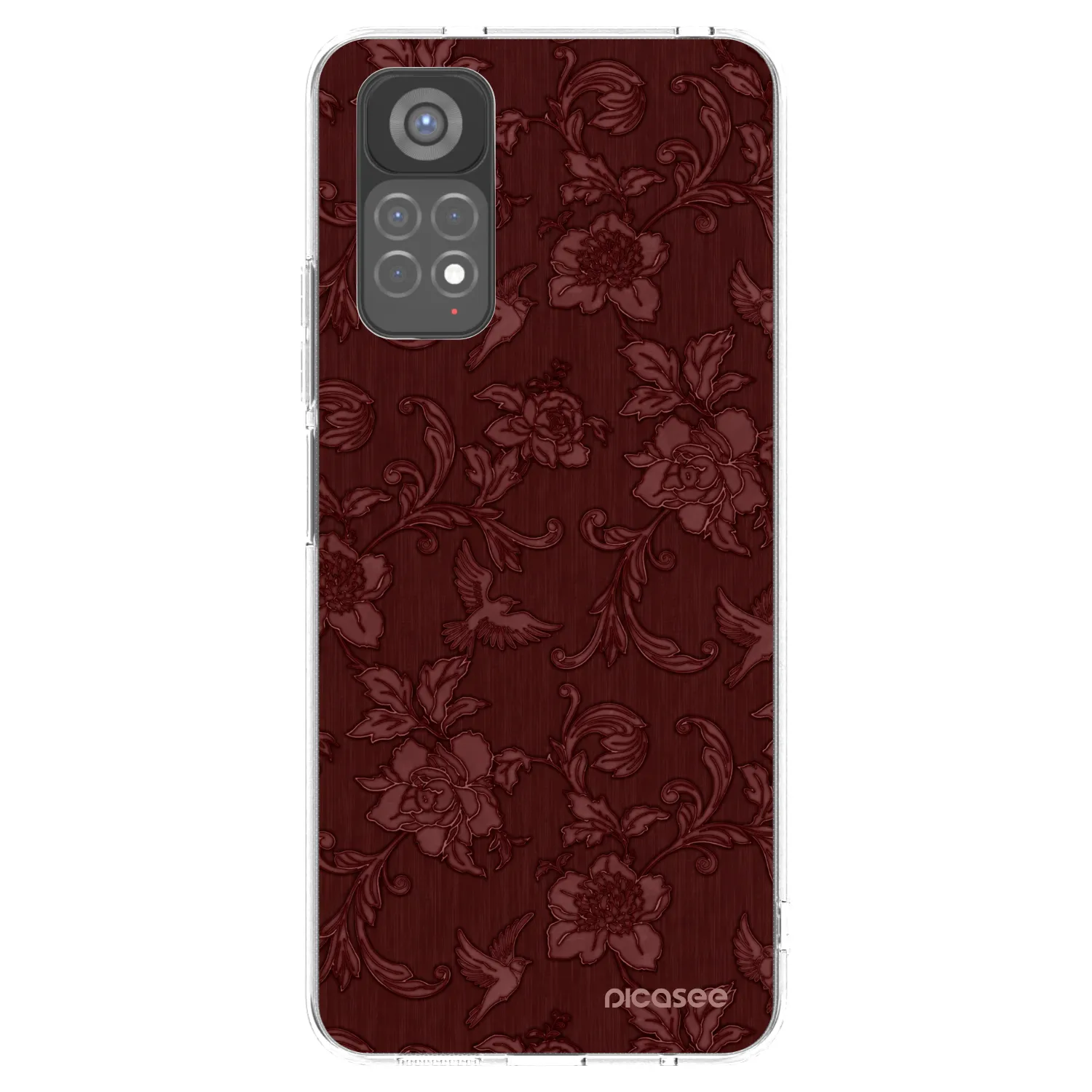 Picasee silikonový průhledný obal pro Xiaomi Redmi Note 11S 5G - Red Elegance