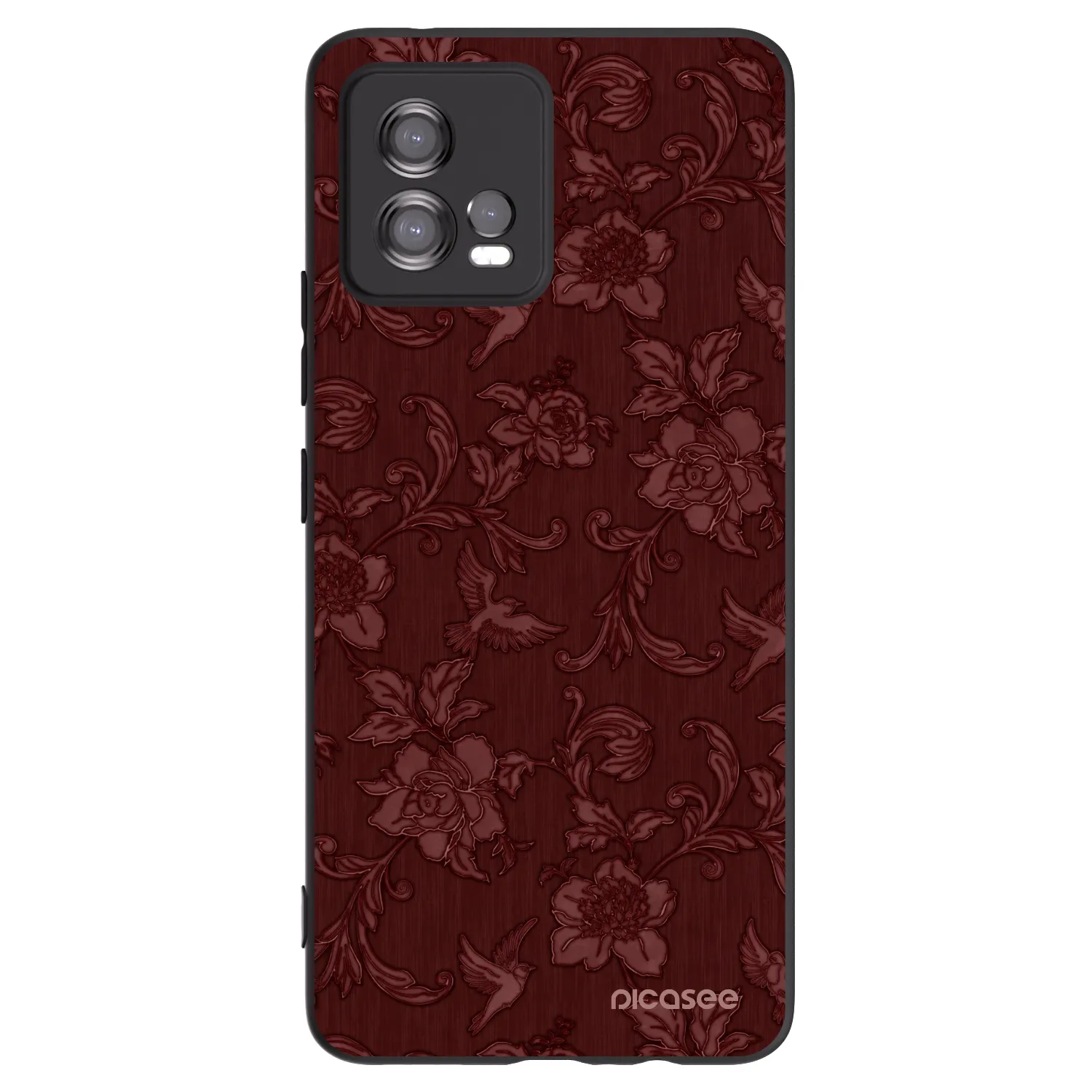 Picasee silikonový černý obal pro Motorola Moto G72 - Red Elegance