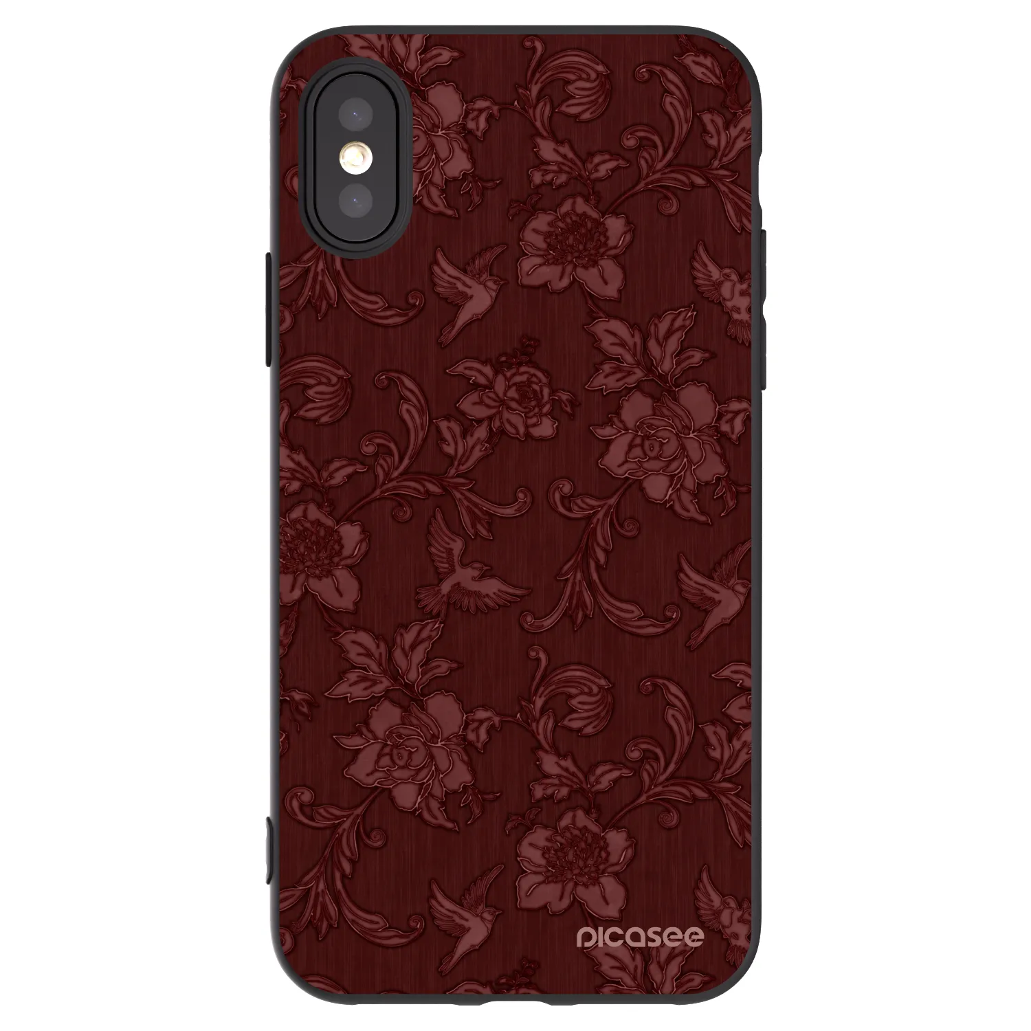 Picasee silikonový černý obal pro Apple iPhone X/XS - Red Elegance
