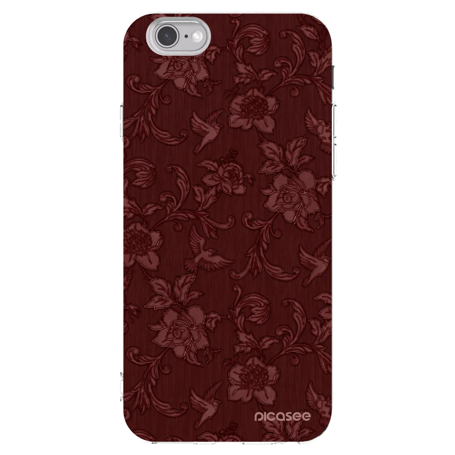Picasee silikonový průhledný obal pro Apple iPhone 6/6S - Red Elegance