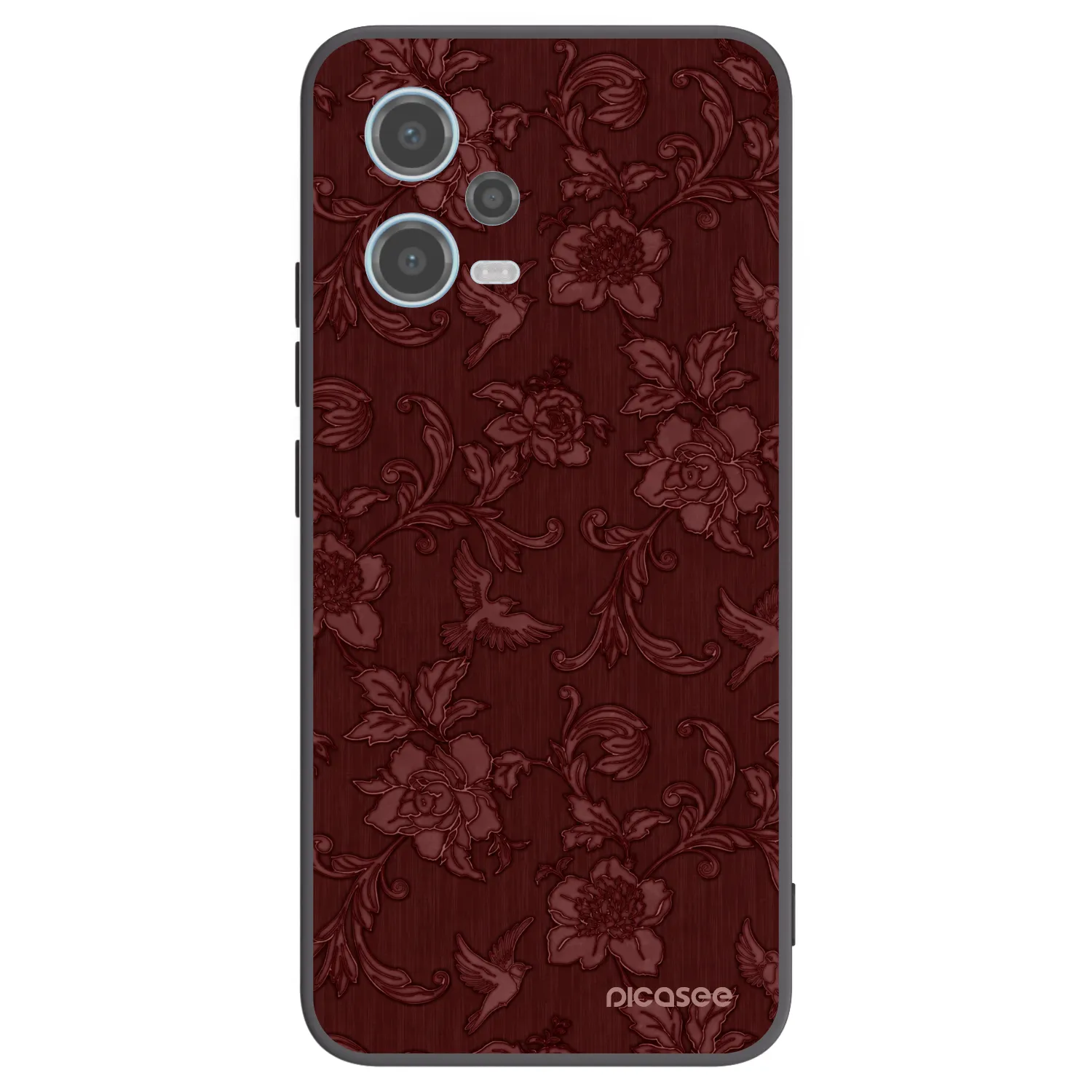 Picasee silikonový černý obal pro Xiaomi Redmi Note 12 5G - Red Elegance