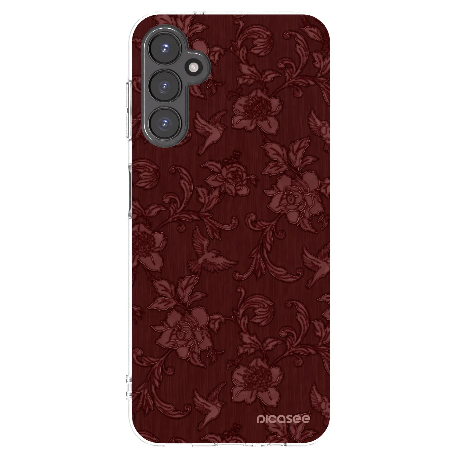 Picasee silikonový průhledný obal pro Samsung Galaxy A14 4G A145R - Red Elegance