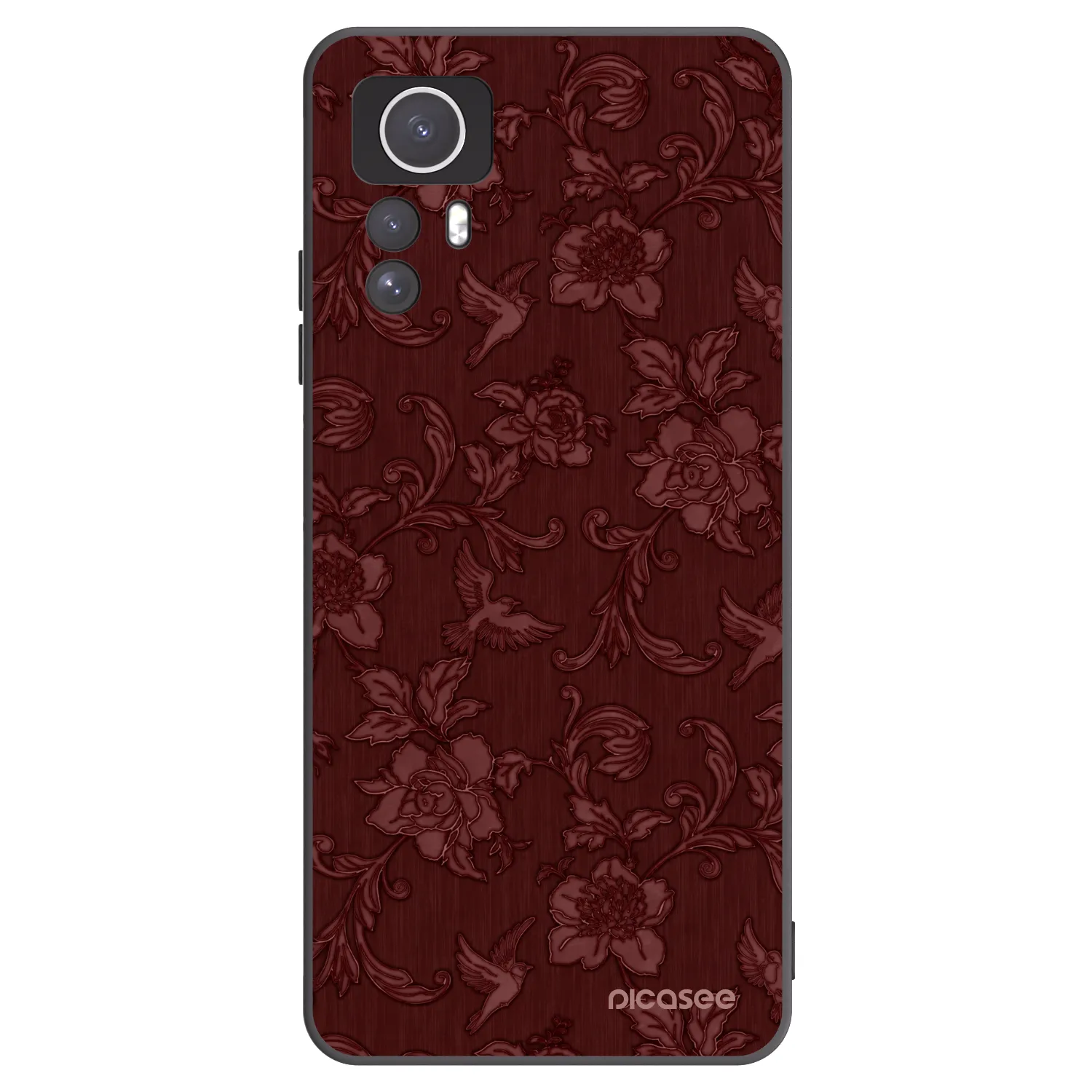 Picasee silikonový černý obal pro Xiaomi Redmi Note 12S - Red Elegance
