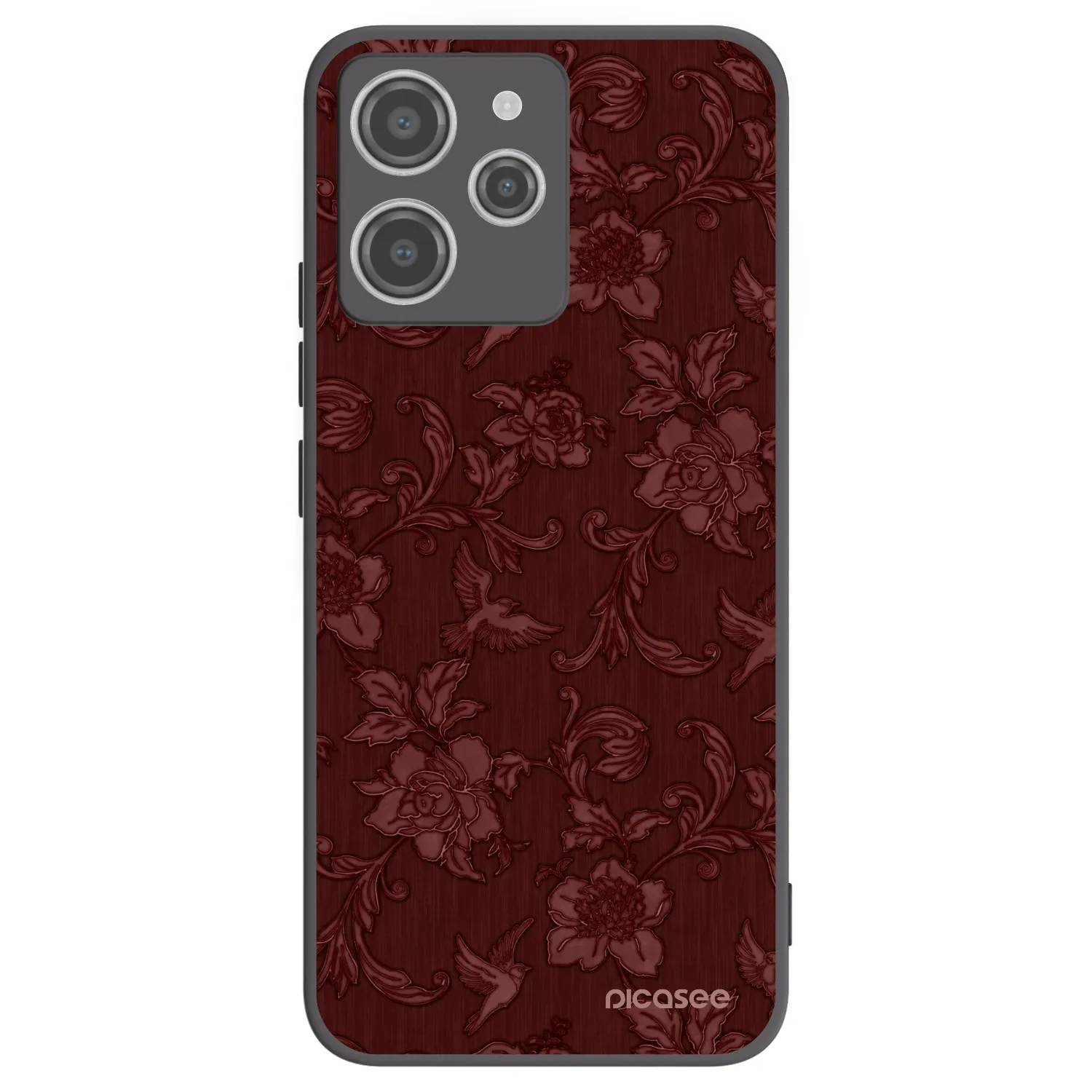Picasee silikonový černý obal pro Xiaomi Redmi 12 4G - Red Elegance