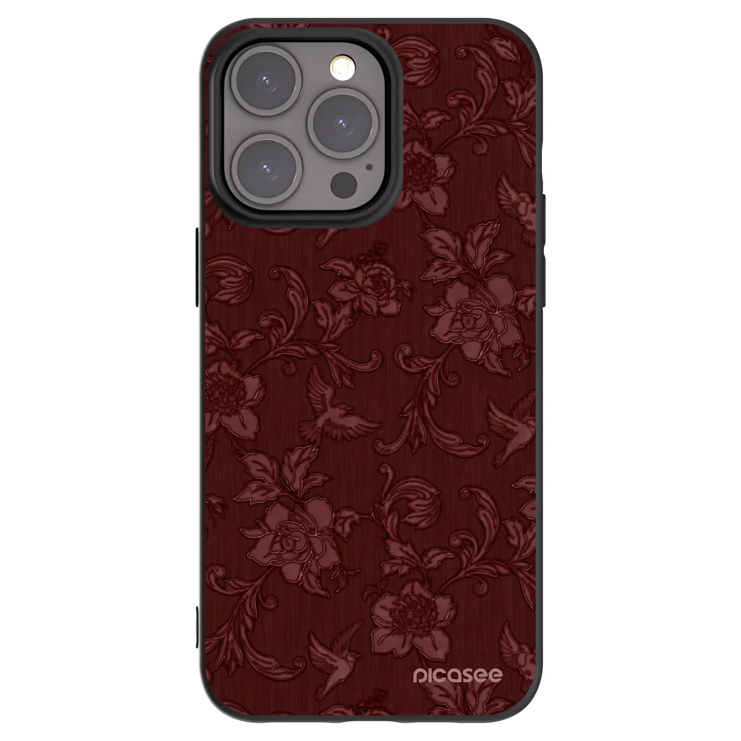Picasee silikonový černý obal pro Apple iPhone 15 Pro Max - Red Elegance