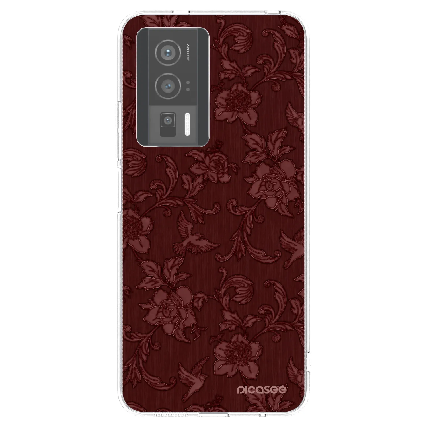 Picasee silikonový průhledný obal pro Xiaomi Poco F5 Pro 5G - Red Elegance