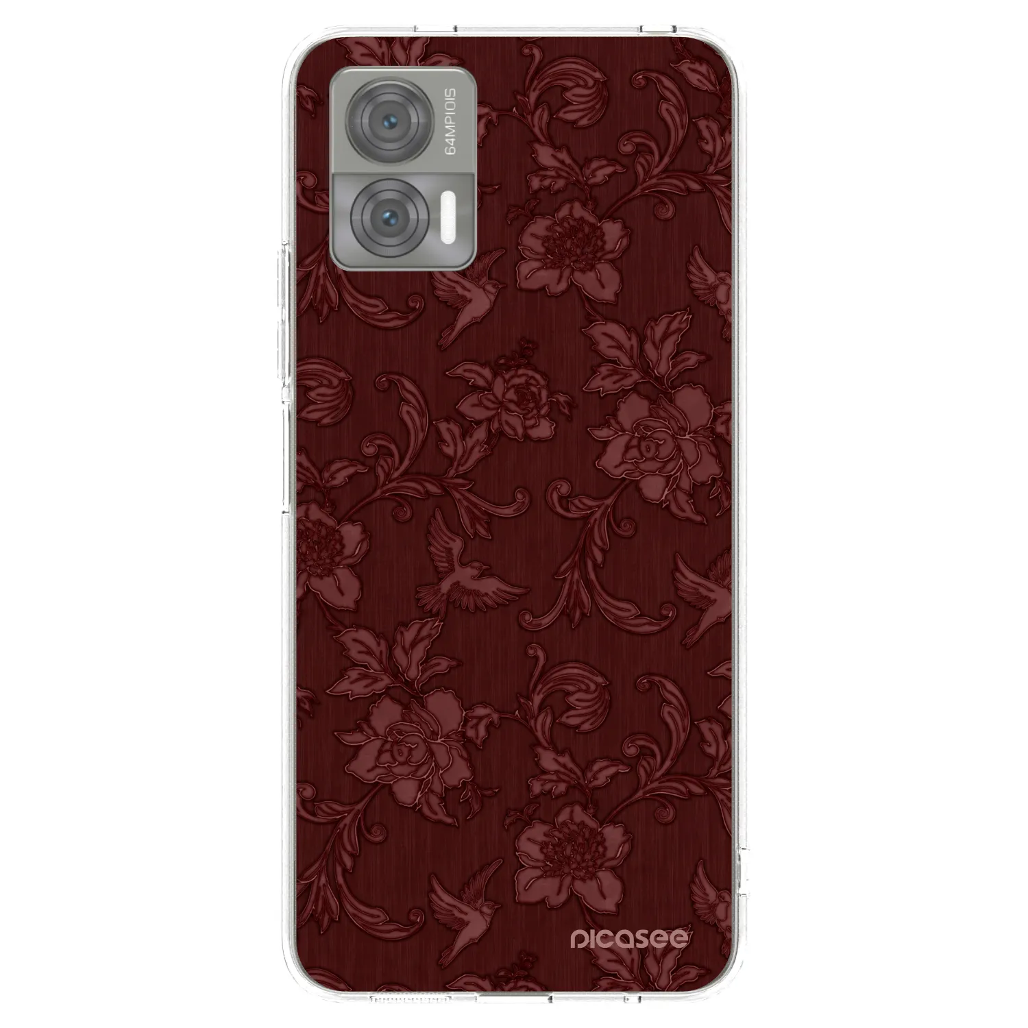 Picasee silikonový průhledný obal pro Motorola Edge 30 Neo - Red Elegance