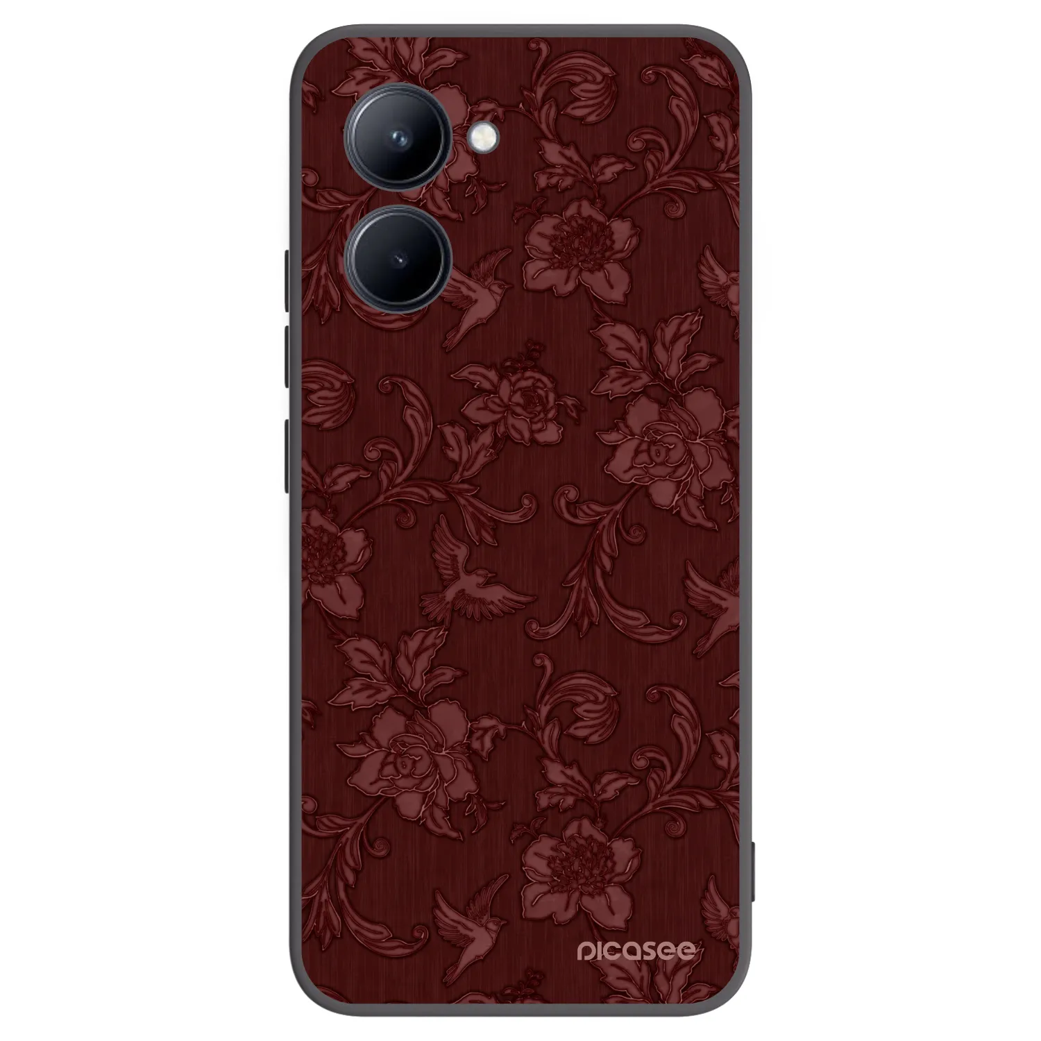 Picasee silikonový černý obal pro Realme C33 (2023) - Red Elegance