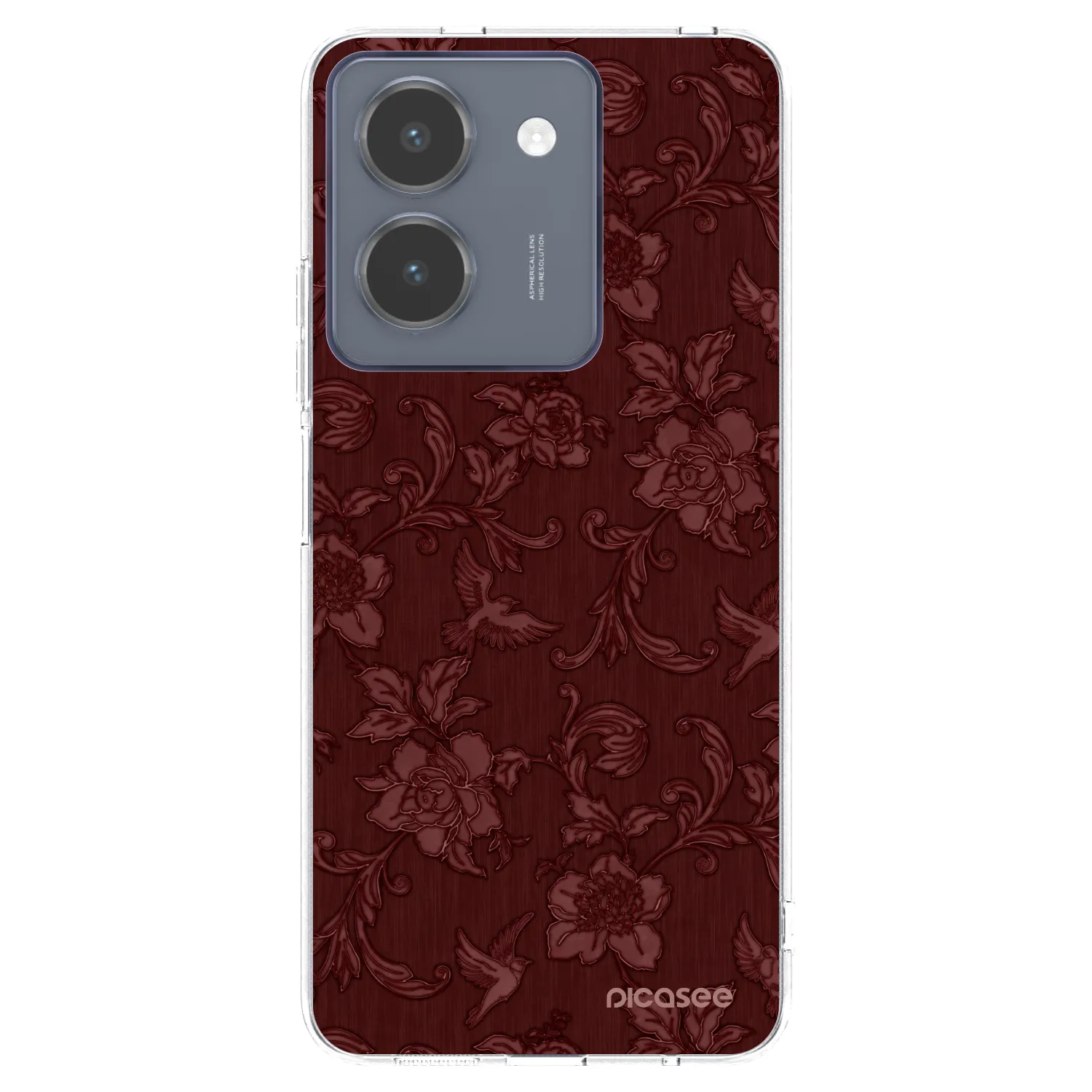 Picasee silikonový průhledný obal pro Vivo Y36 4G - Red Elegance