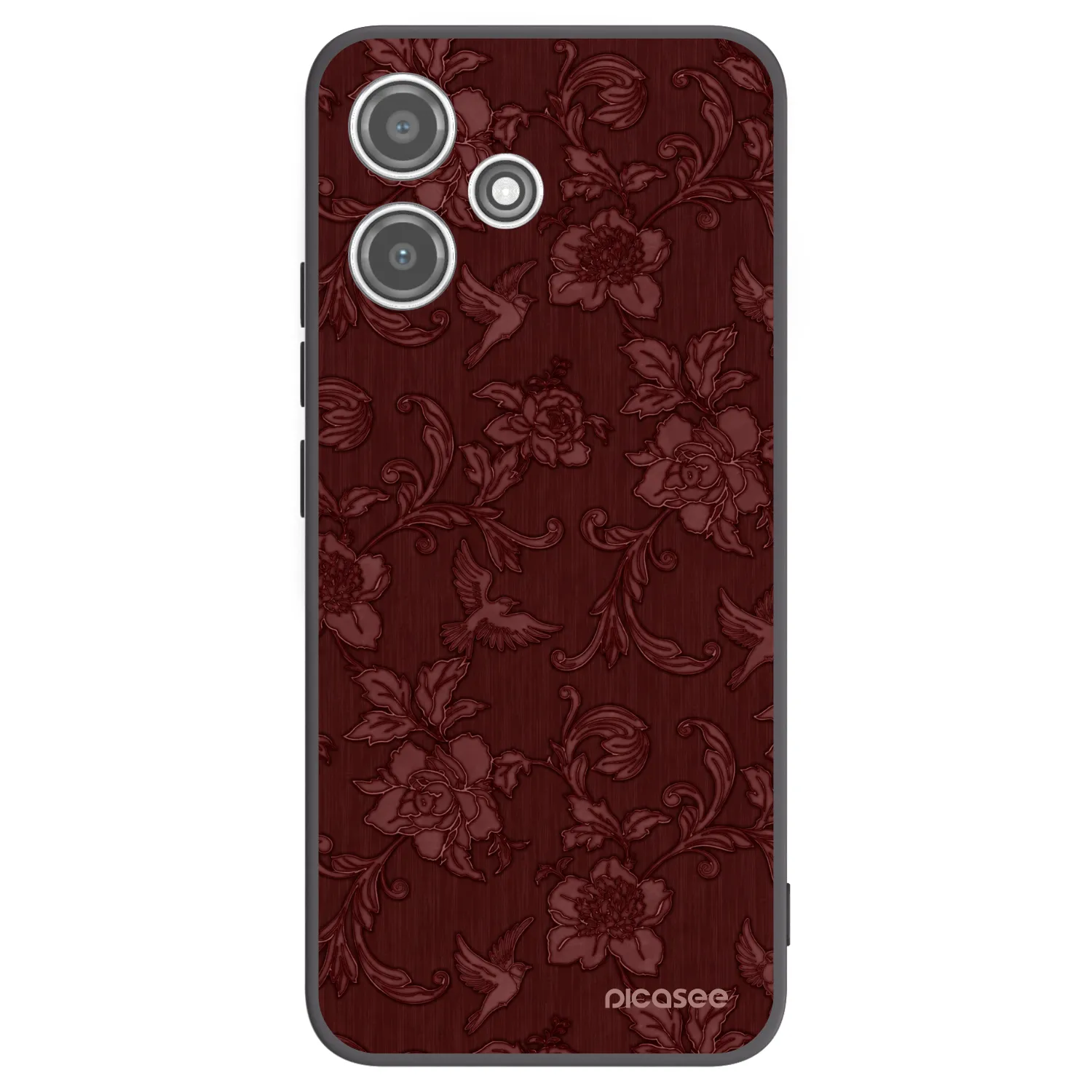 Picasee silikonový černý obal pro Xiaomi Redmi 12 5G - Red Elegance