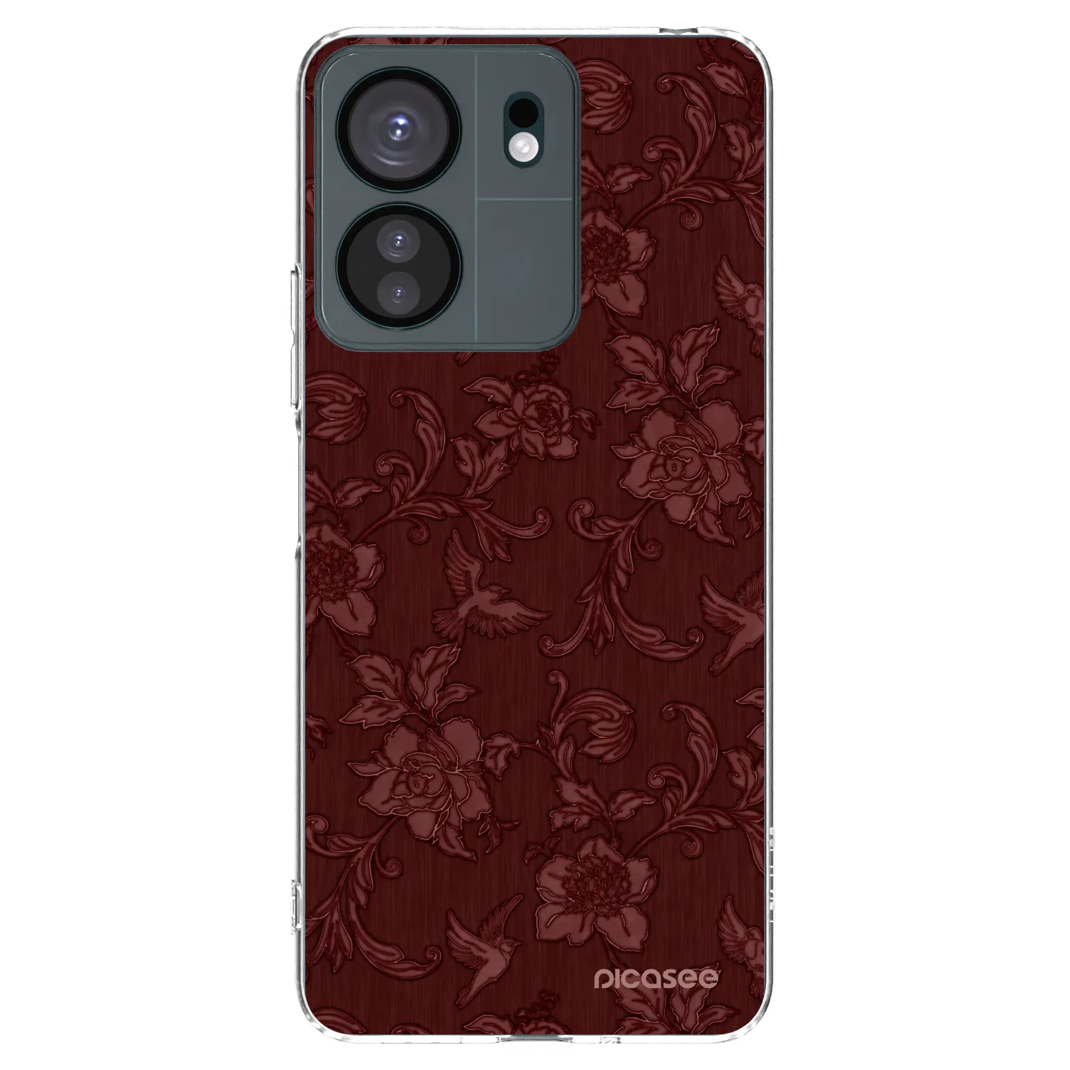 Picasee silikonový průhledný obal pro Xiaomi Redmi 13C 4G - Red Elegance