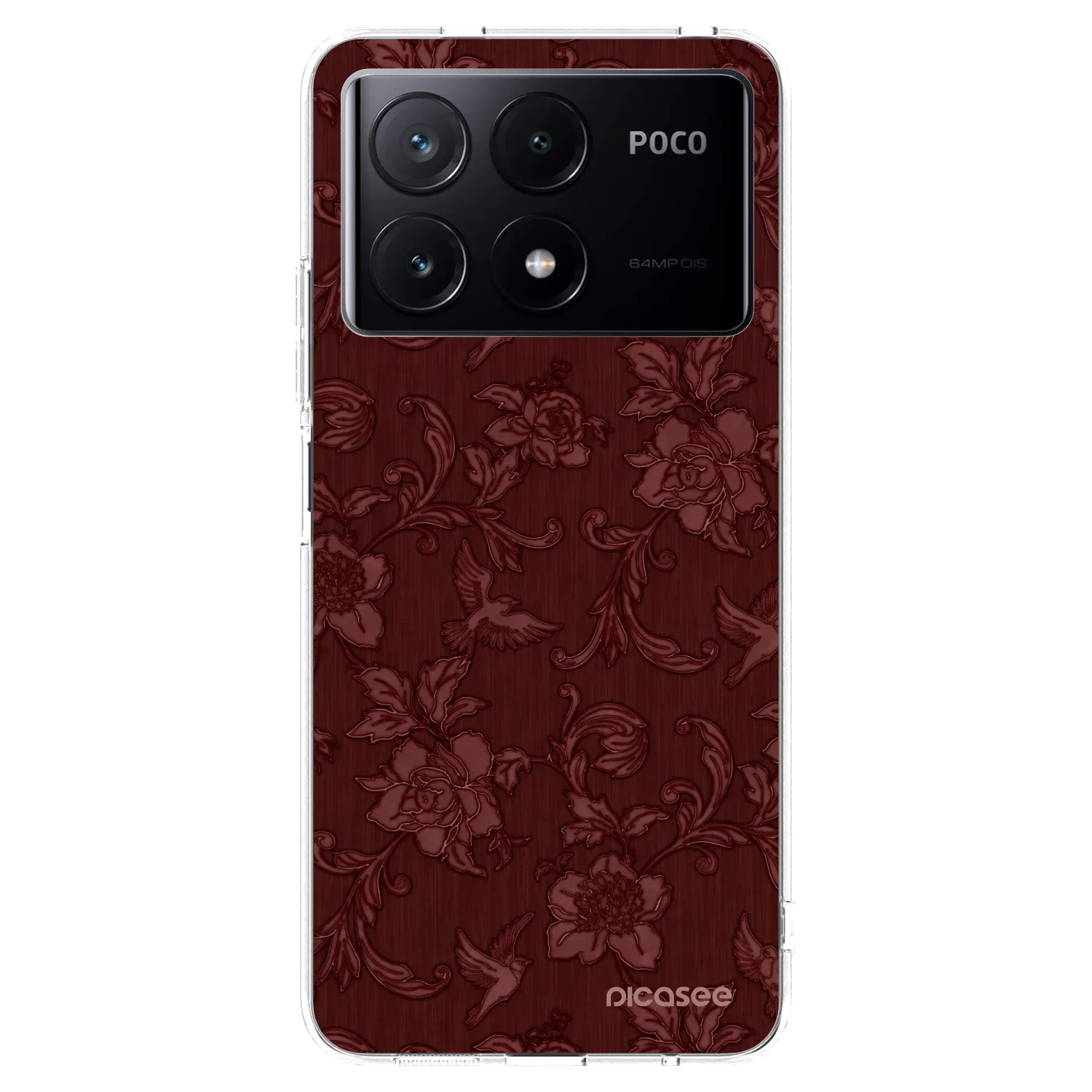 Picasee silikonový průhledný obal pro Xiaomi Poco X6 Pro - Red Elegance