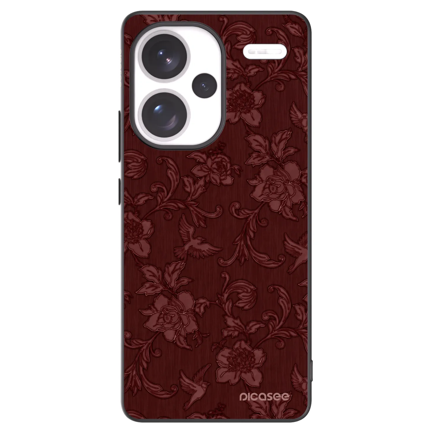 Picasee silikonový černý obal pro Xiaomi Redmi Note 13 Pro+ 5G - Red Elegance