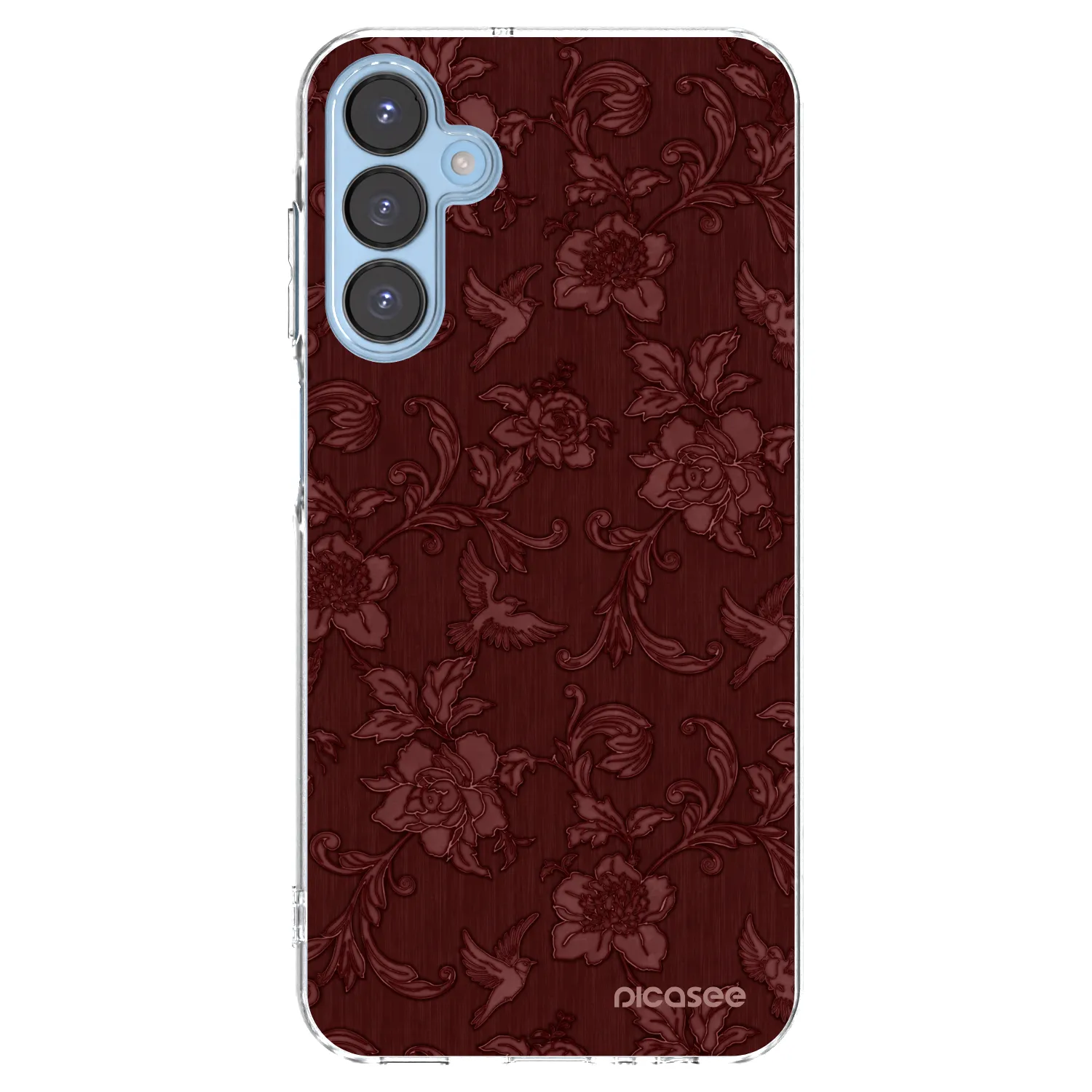 Picasee silikonový průhledný obal pro Samsung Galaxy A15 A156B 5G - Red Elegance