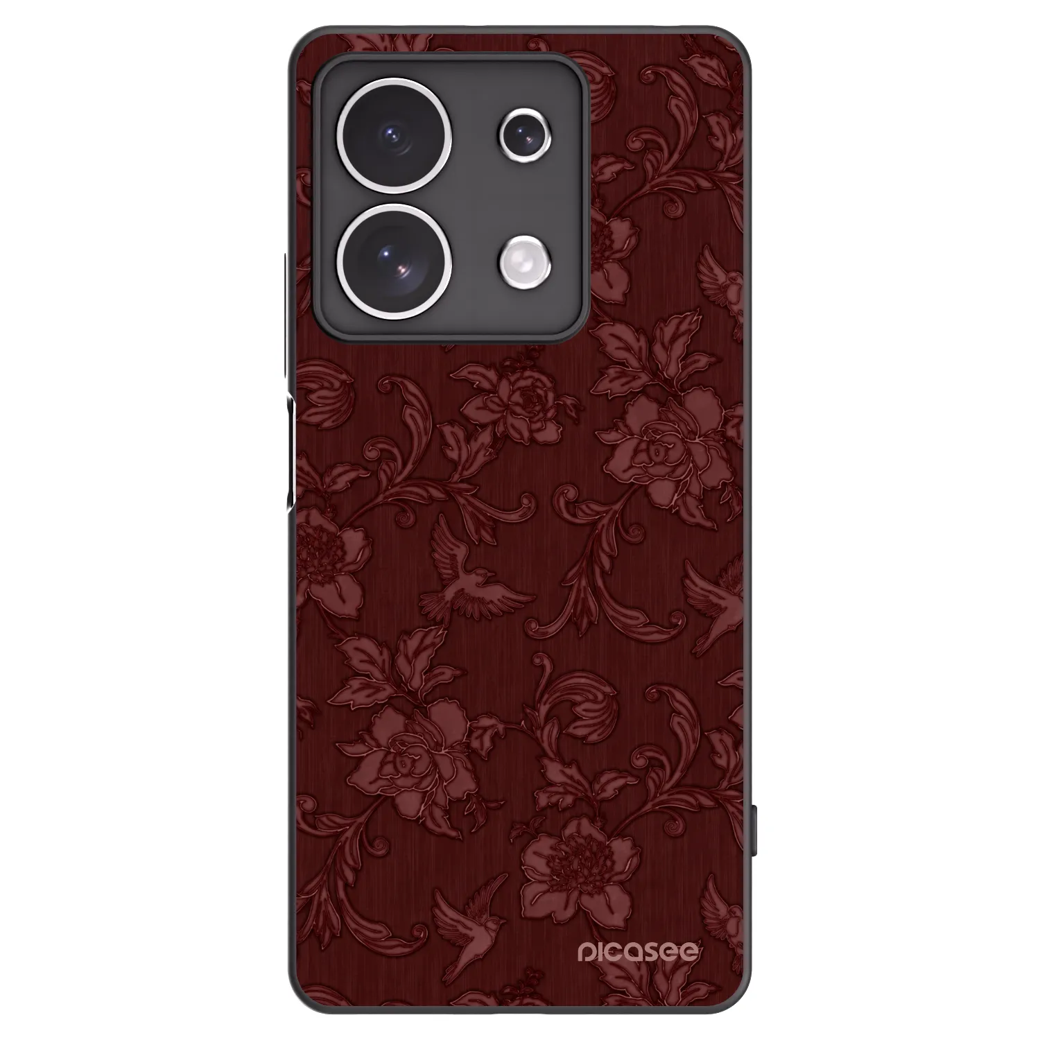Picasee silikonový černý obal pro Xiaomi Redmi Note 13 4G - Red Elegance