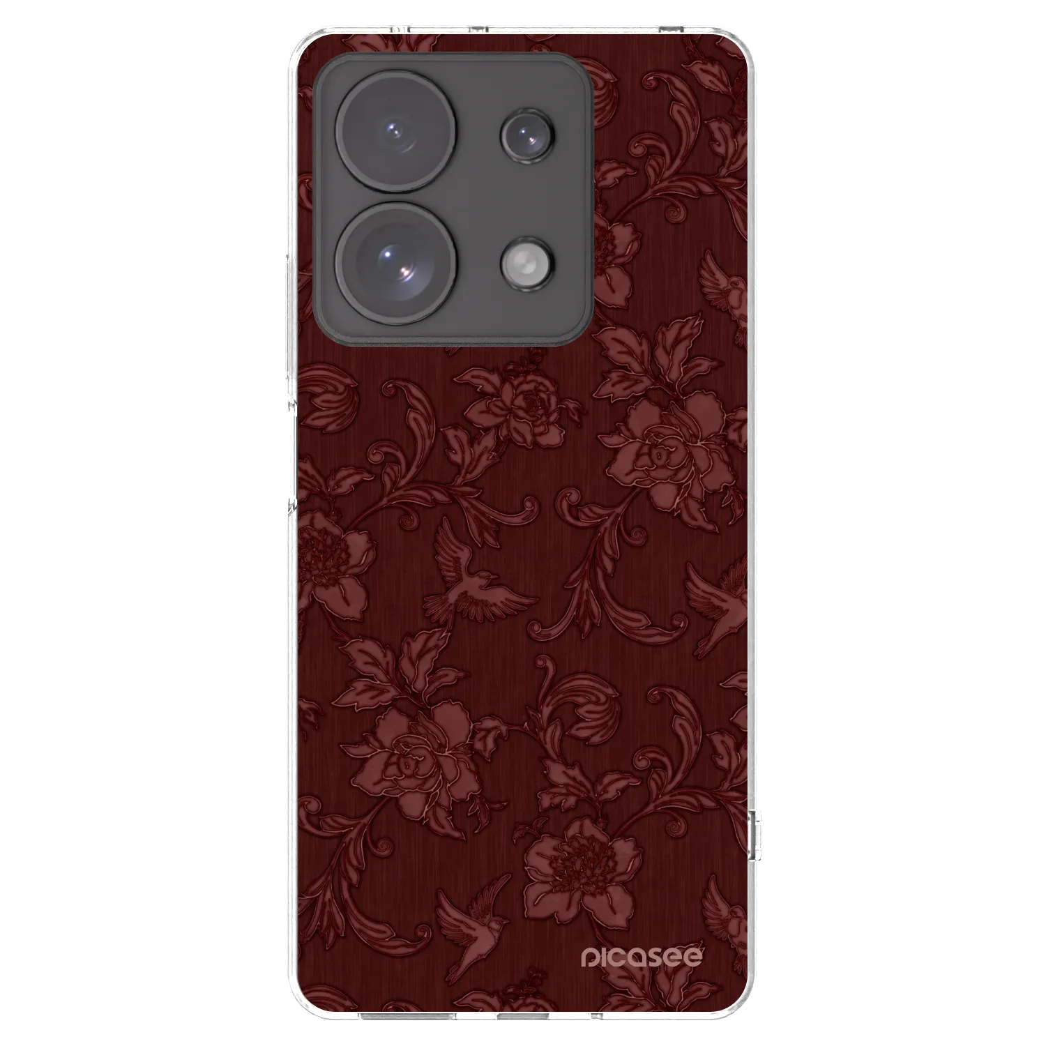 Picasee silikonový průhledný obal pro Xiaomi Redmi Note 13 Pro 4G - Red Elegance