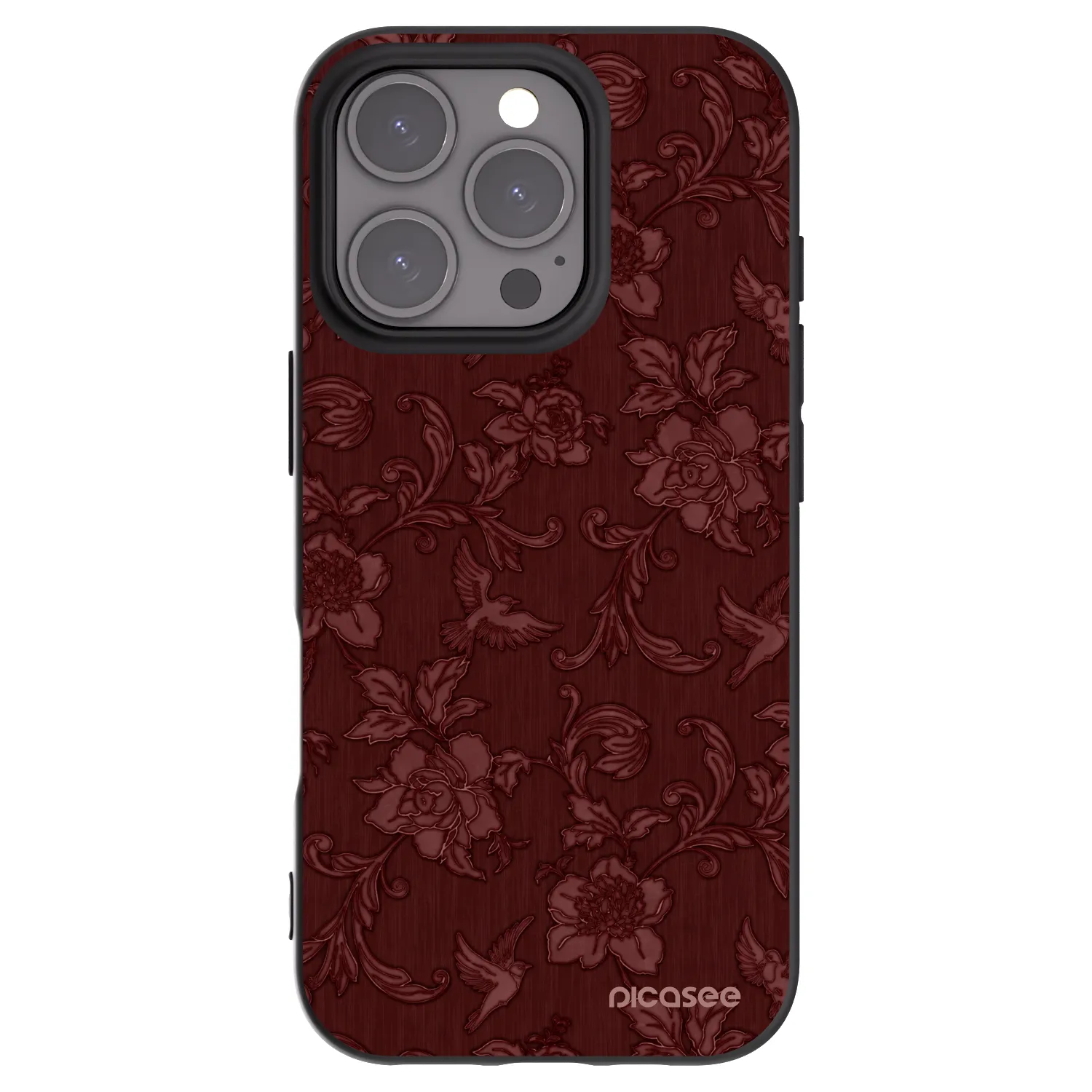 Picasee silikonový černý obal pro Apple iPhone 16 Pro - Red Elegance