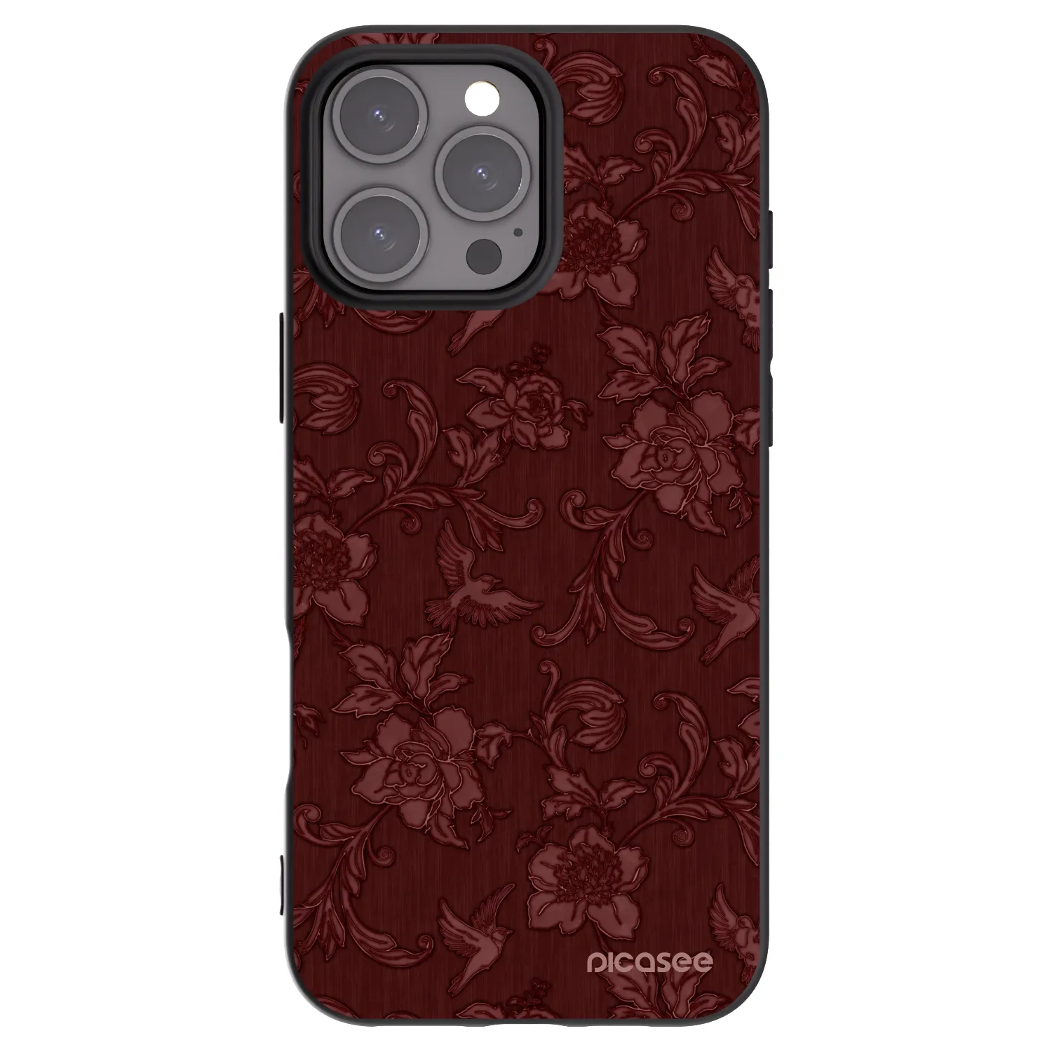 Picasee silikonový černý obal pro Apple iPhone 16 Pro Max - Red Elegance