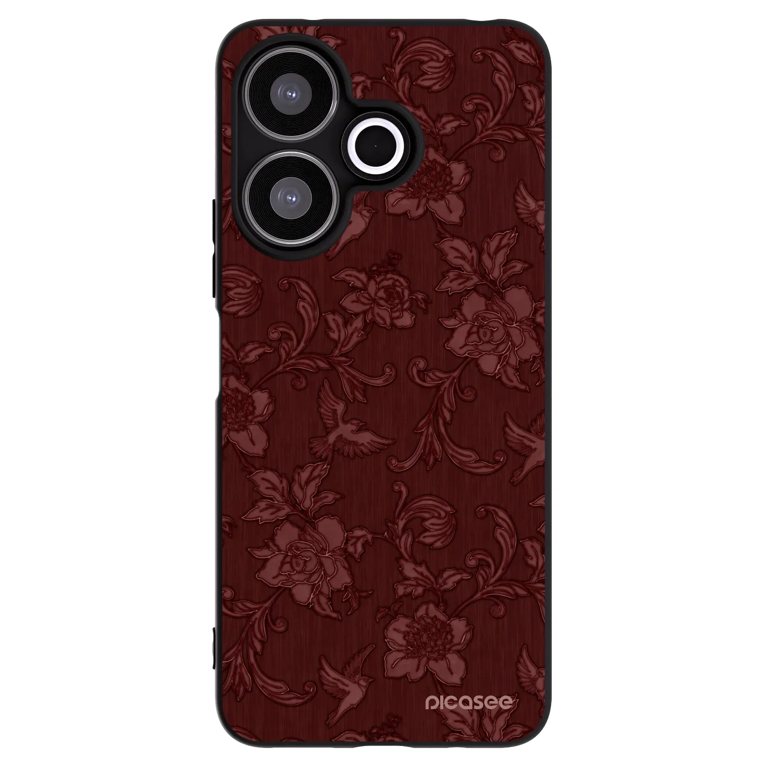 Picasee silikonový černý obal pro Xiaomi Redmi 13 4G - Red Elegance