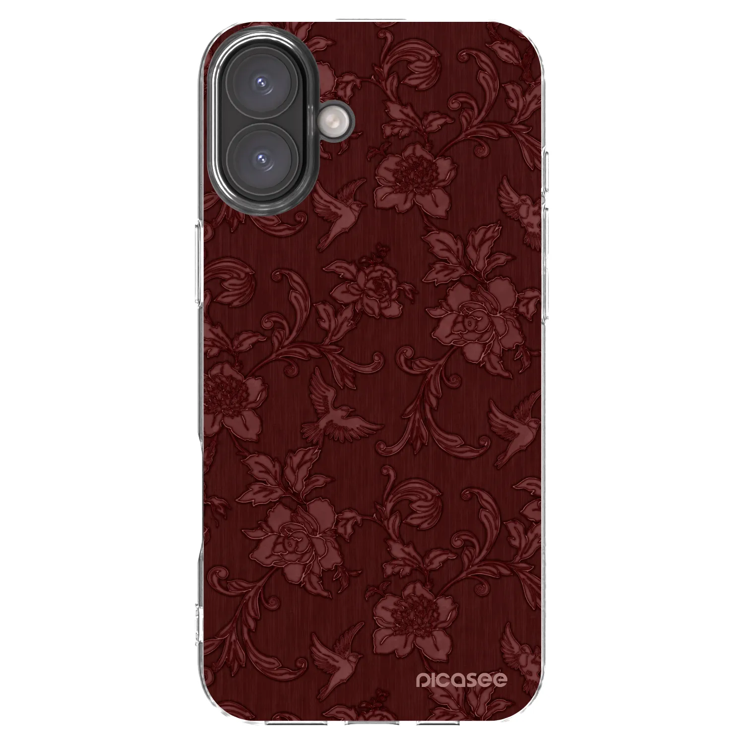 Picasee silikonový průhledný obal pro Apple iPhone 16 Plus - Red Elegance