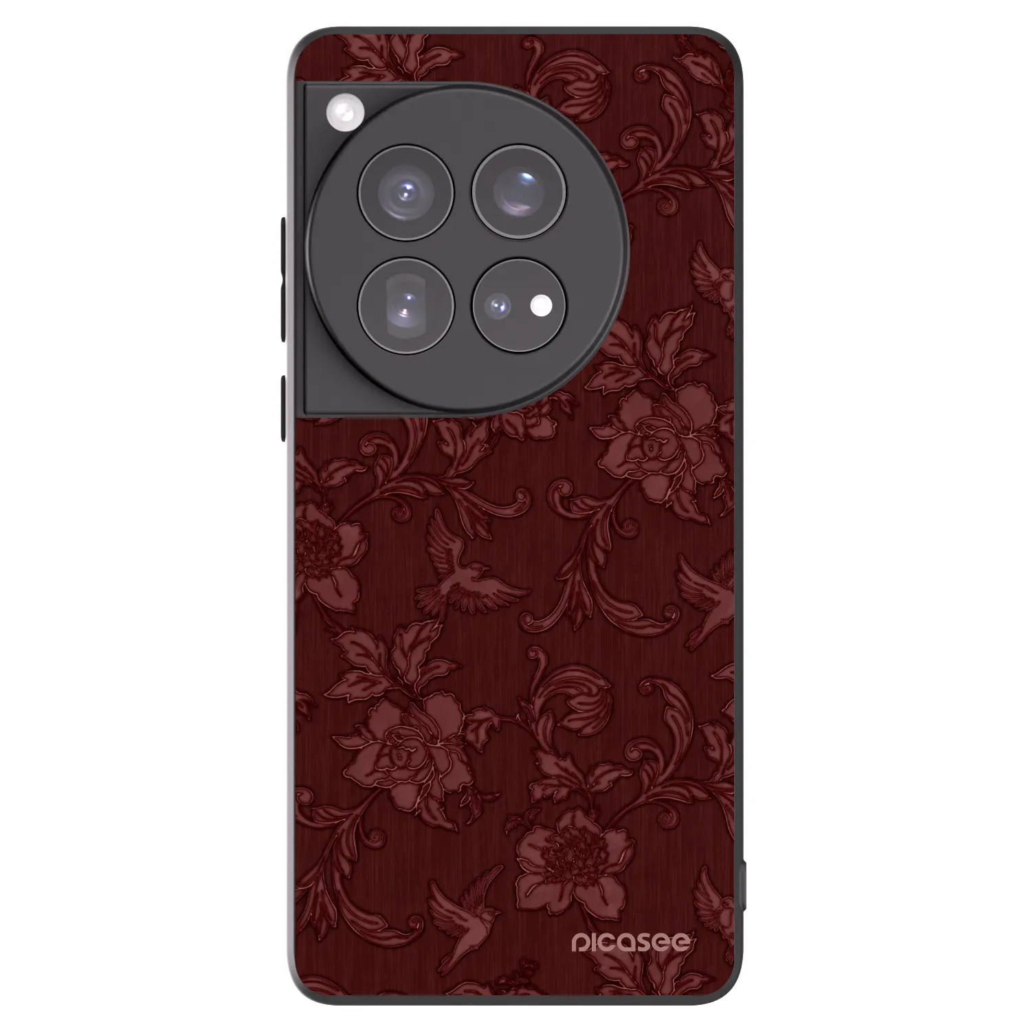 Picasee silikonový černý obal pro OnePlus 12 5G - Red Elegance