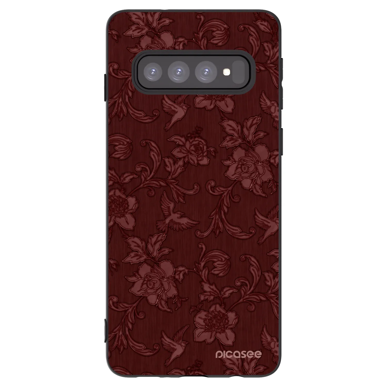 Picasee silikonový černý obal pro Samsung Galaxy S10 G973 - Red Elegance