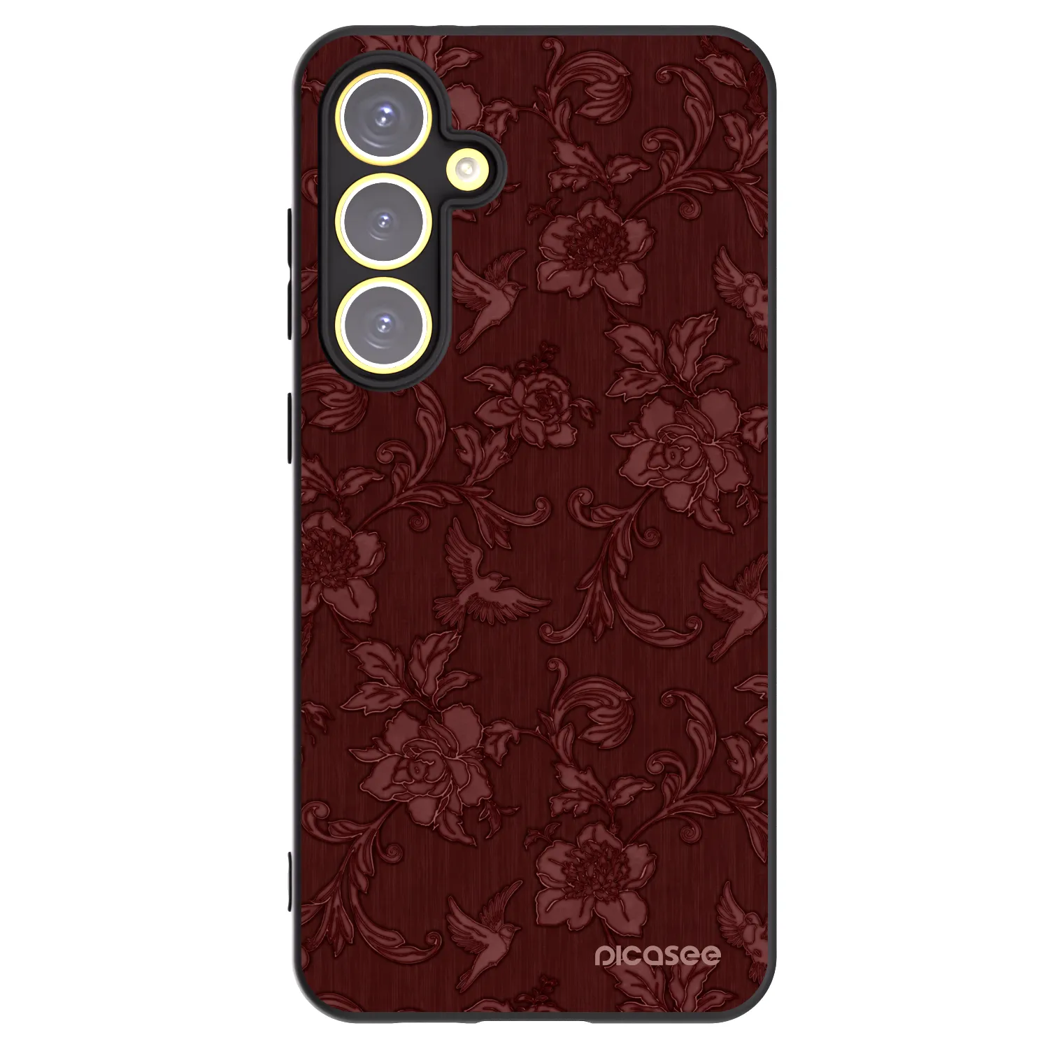 Picasee silikonový černý obal pro Samsung Galaxy S24 FE S721B - Red Elegance