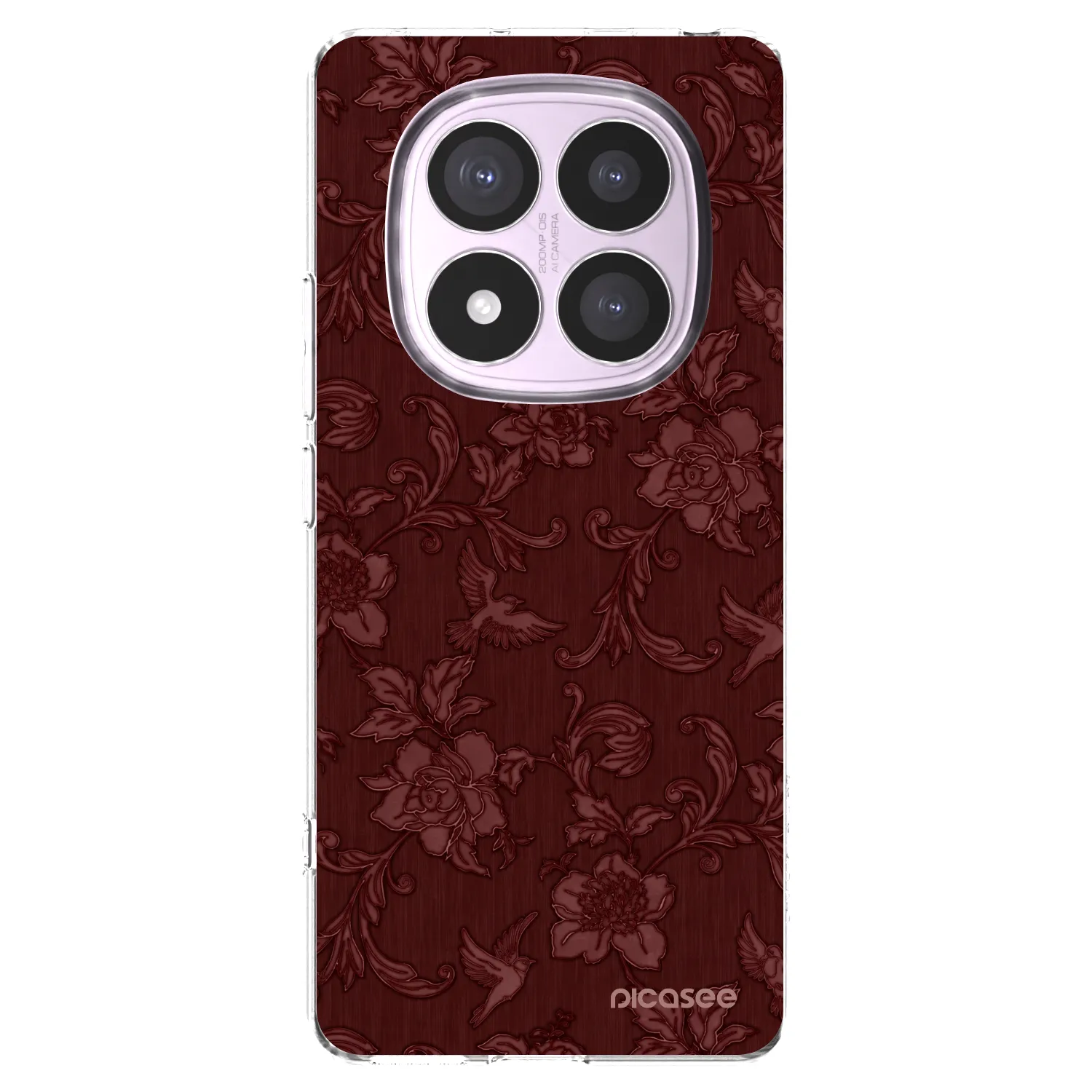 Picasee silikonový průhledný obal pro Xiaomi Redmi Note 14 Pro 5G - Red Elegance