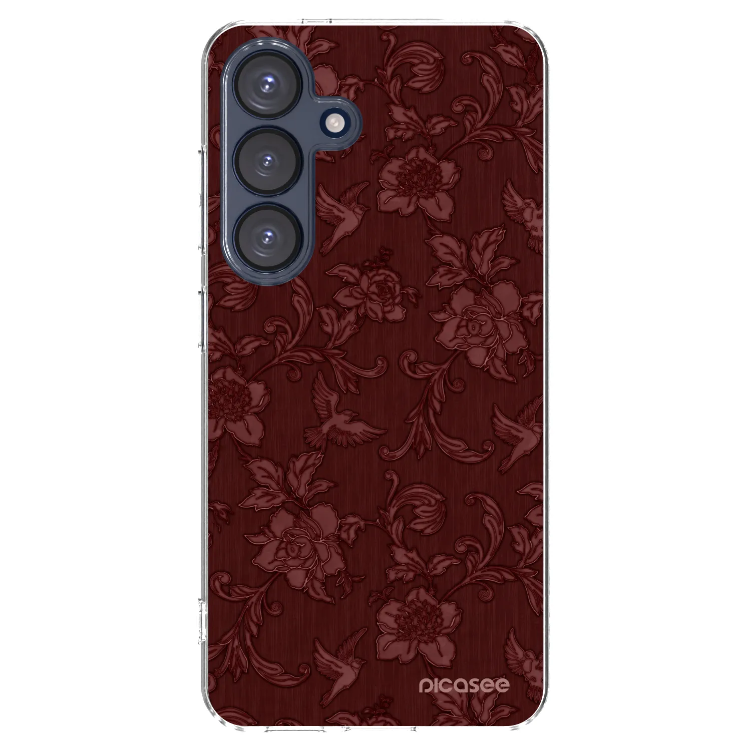 Picasee silikonový průhledný obal pro Samsung Galaxy S25 5G - Red Elegance