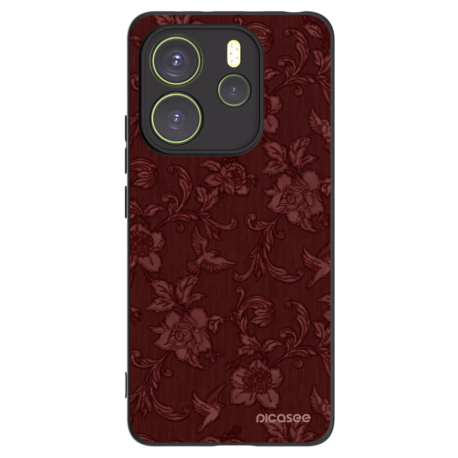 Picasee silikonový černý obal pro Xiaomi Redmi Note 14 4G - Red Elegance