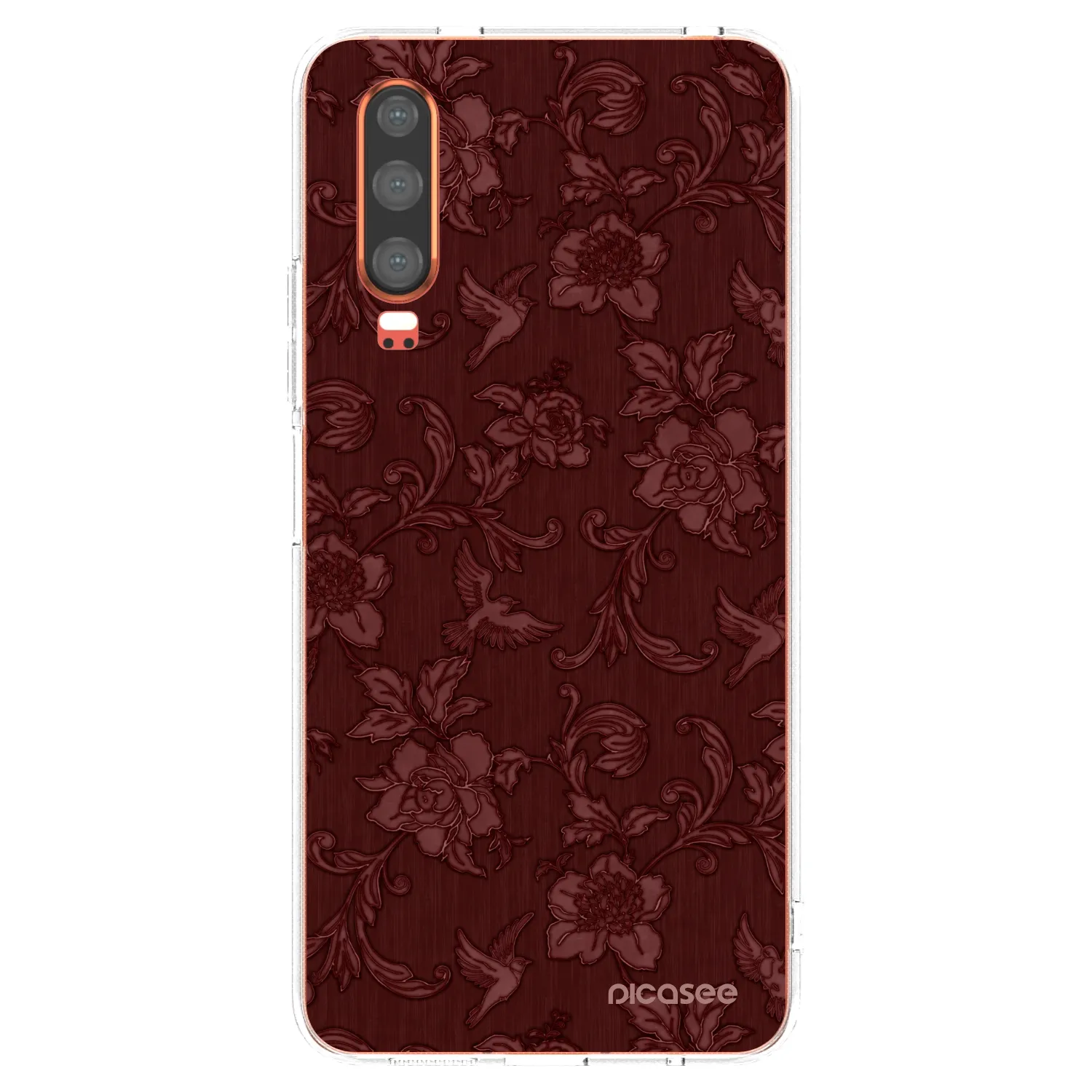 Picasee silikonový průhledný obal pro Huawei P30 - Red Elegance